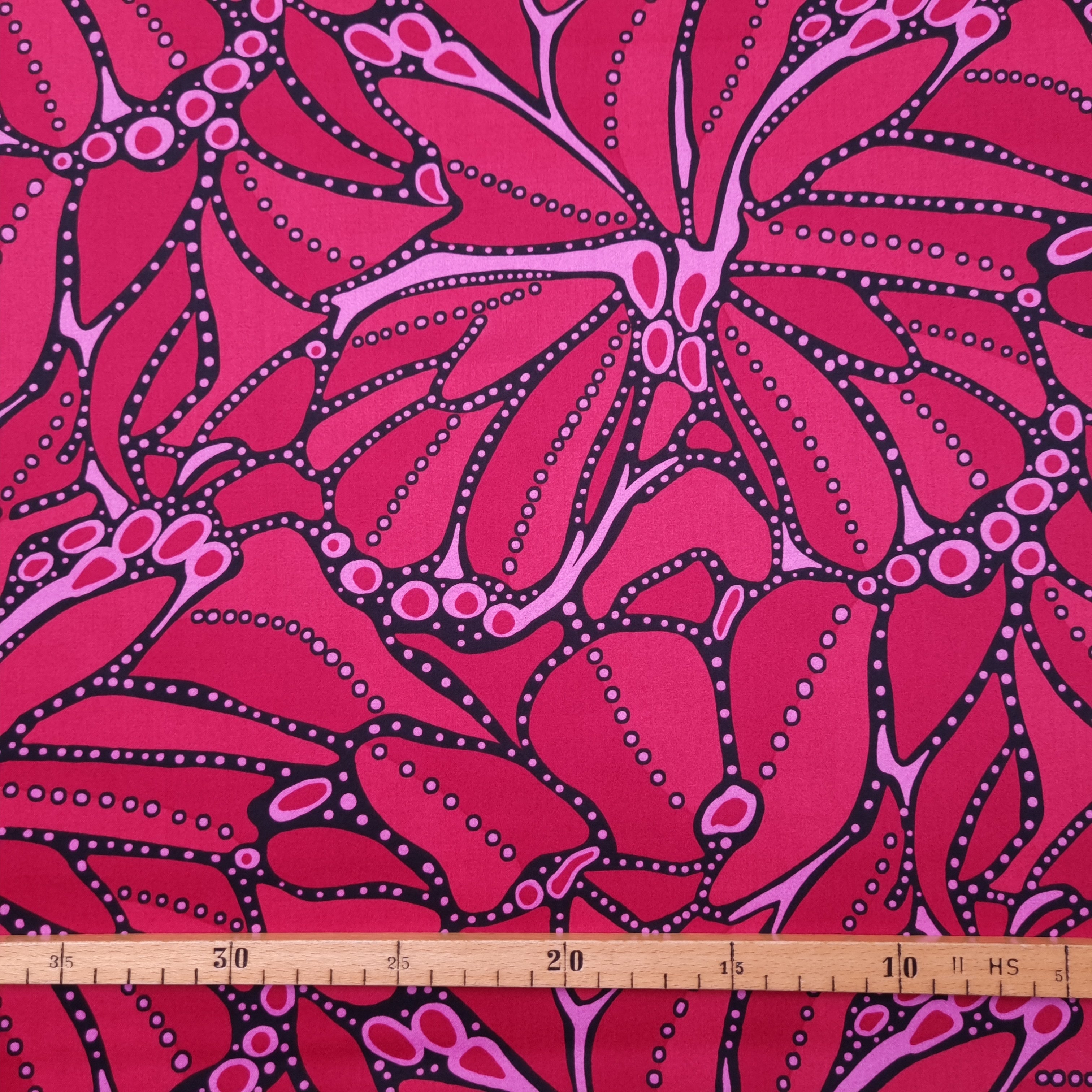 abstrakter Druck auf Baumwollsatin Webstoff, neu Malu Stoffhaus - Nähschule - Atelier Malu - Stoffhaus