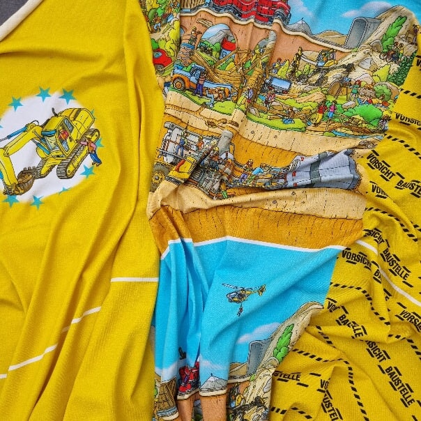 Achtung Baustelle! Panel jersey, neu Malu Stoffhaus Malu - Stoffhaus
