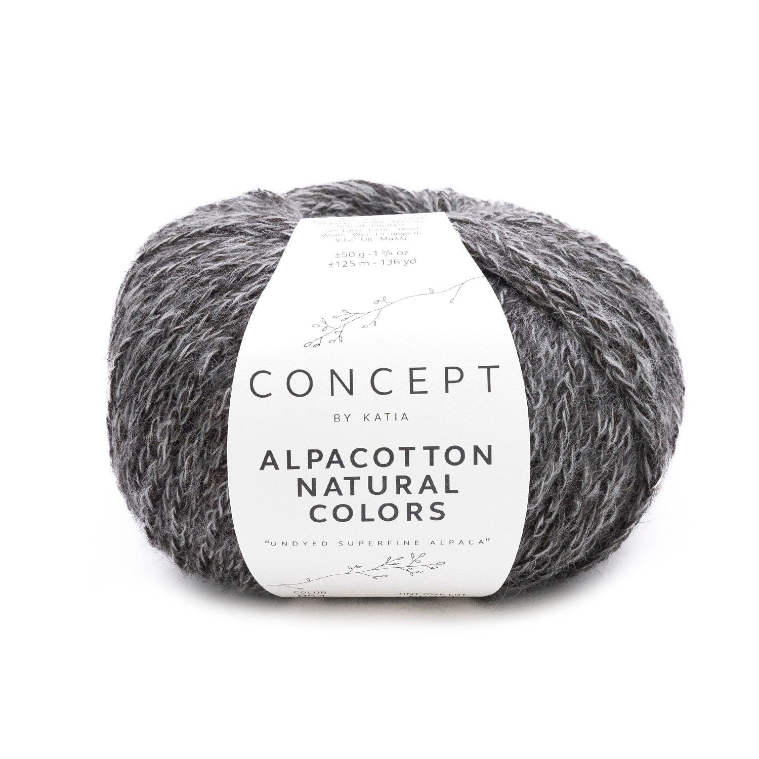 Alpakagarn Alpacotton Natural Colors Wolle Katia schwarz 54 Malu - Stoffhaus