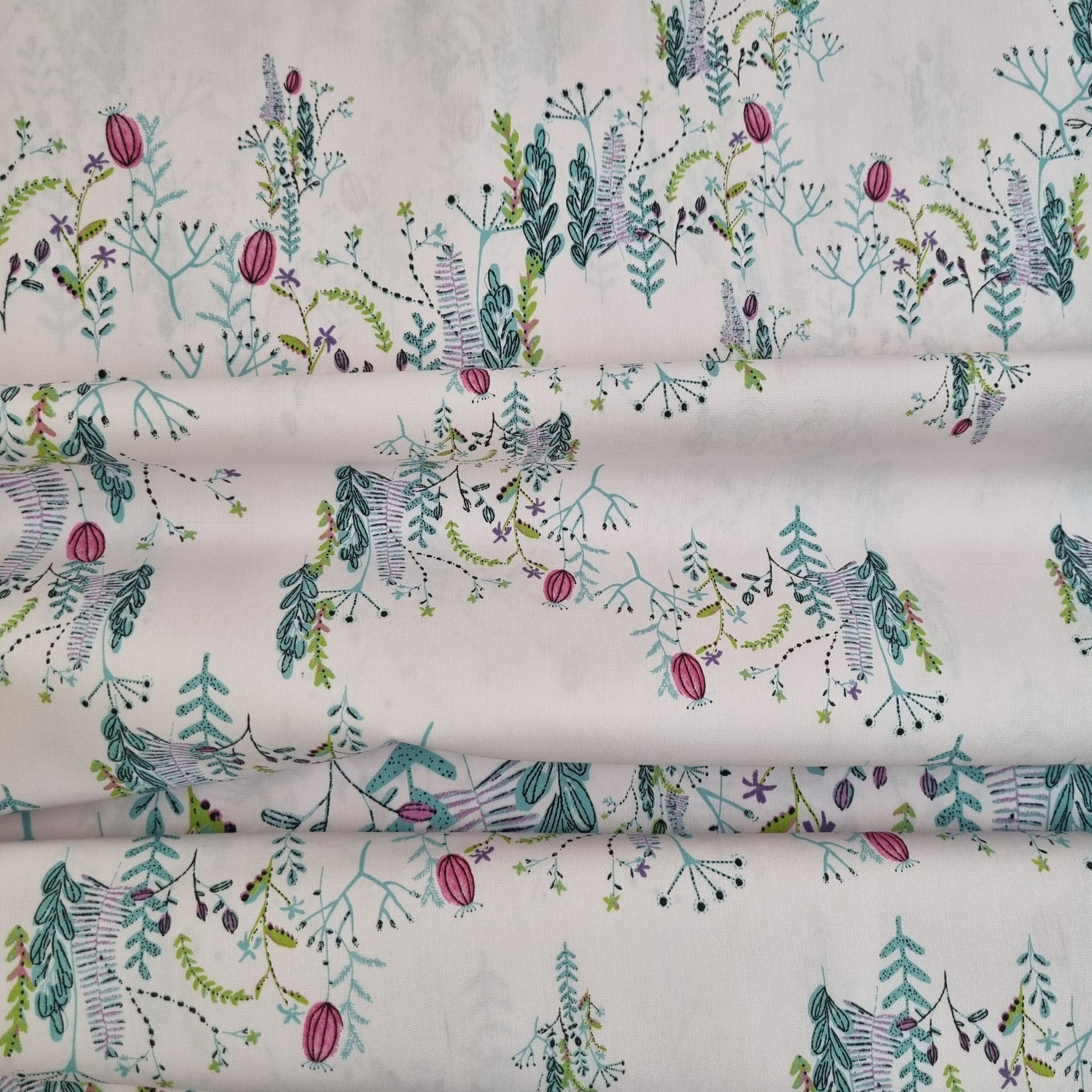 Arty Flowers Baumwollpopeline Webstoff Malu Stoffhaus Malu - Stoffhaus