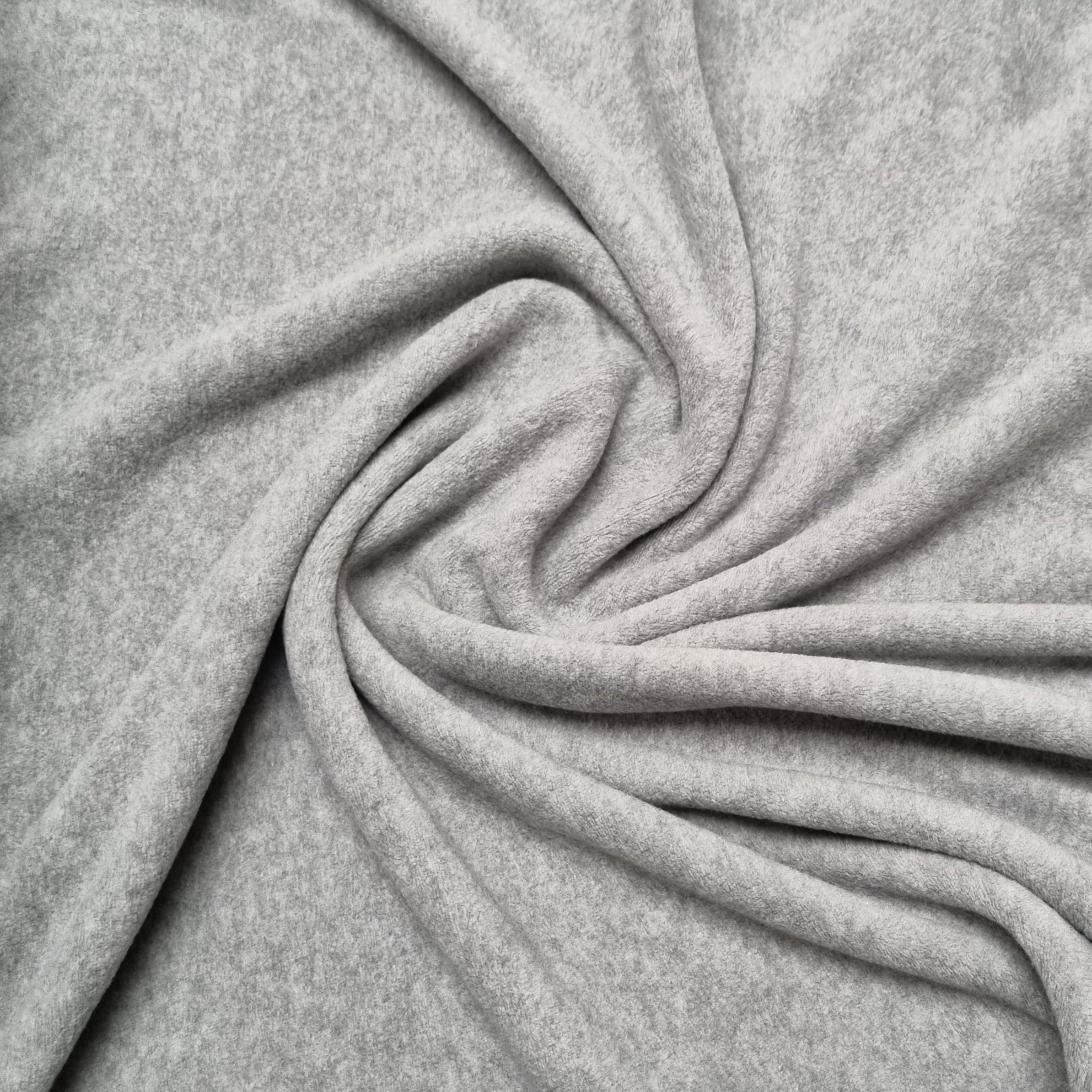 Baumwollfleece Sweat Malu Stoffhaus hellgrau melliert Malu - Stoffhaus