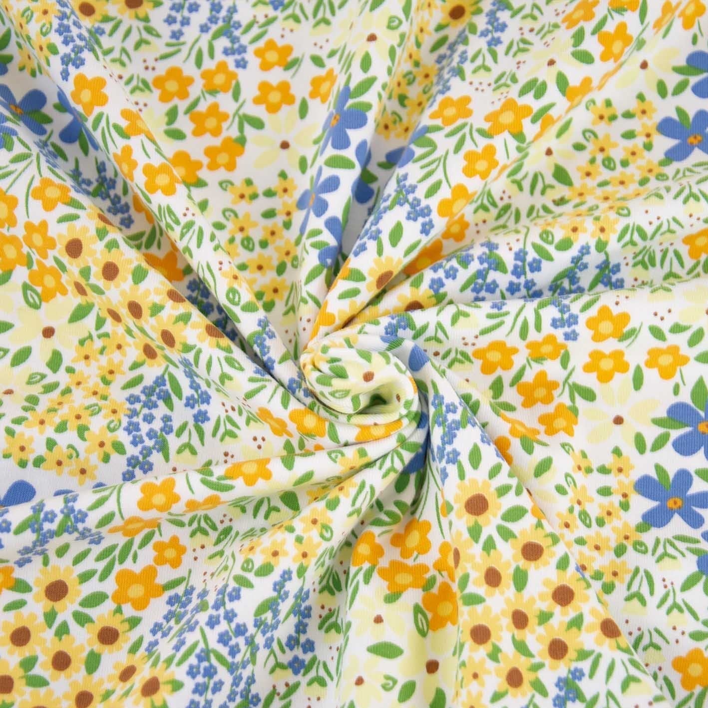 Baumwolljersey Blumenfeld Jersey Malu Stoffhaus Malu - Stoffhaus