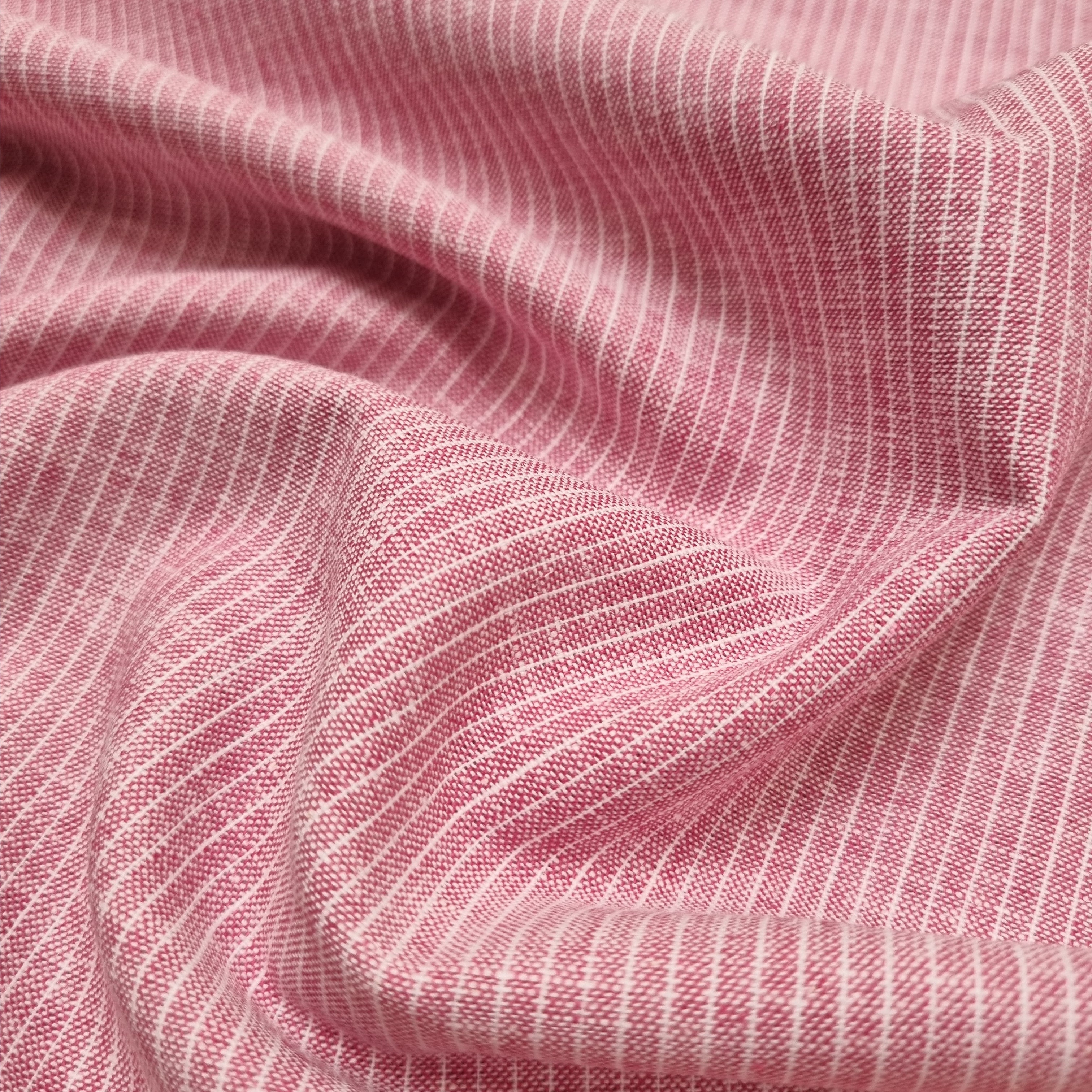 Baumwollleinen rosé mit feinen Streifen Webstoff, neu Hemmers Itex Malu - Stoffhaus