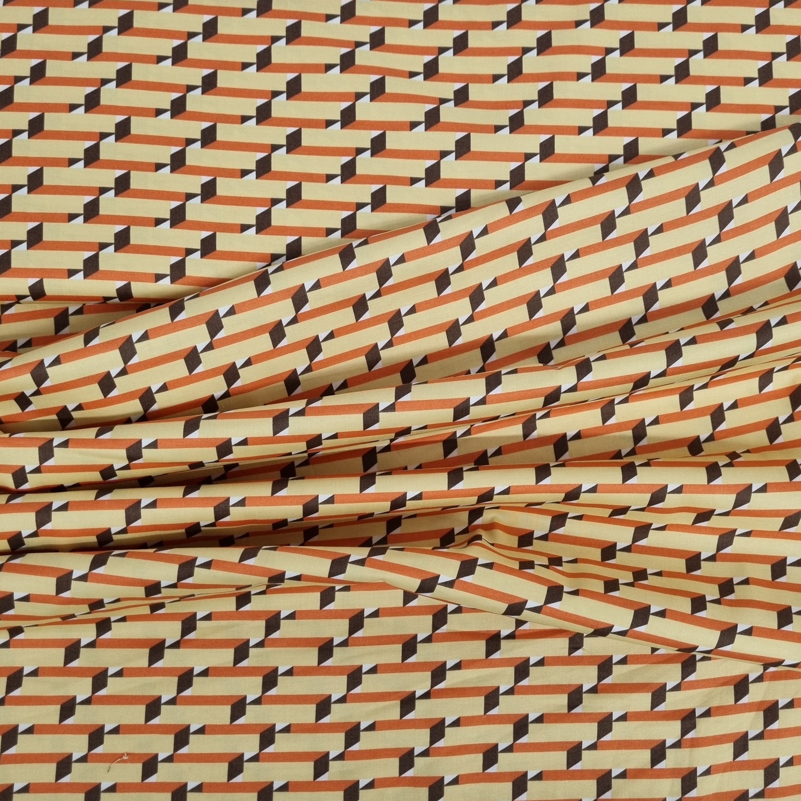 Baumwollsatin Retromuster Webstoff Malu Stoffhaus Malu - Stoffhaus