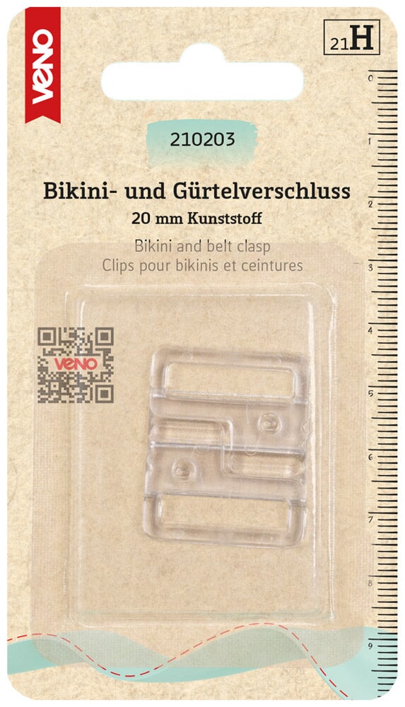 Bikiniverschluß 20mm Kunststoff Kurzware Veno Malu - Stoffhaus