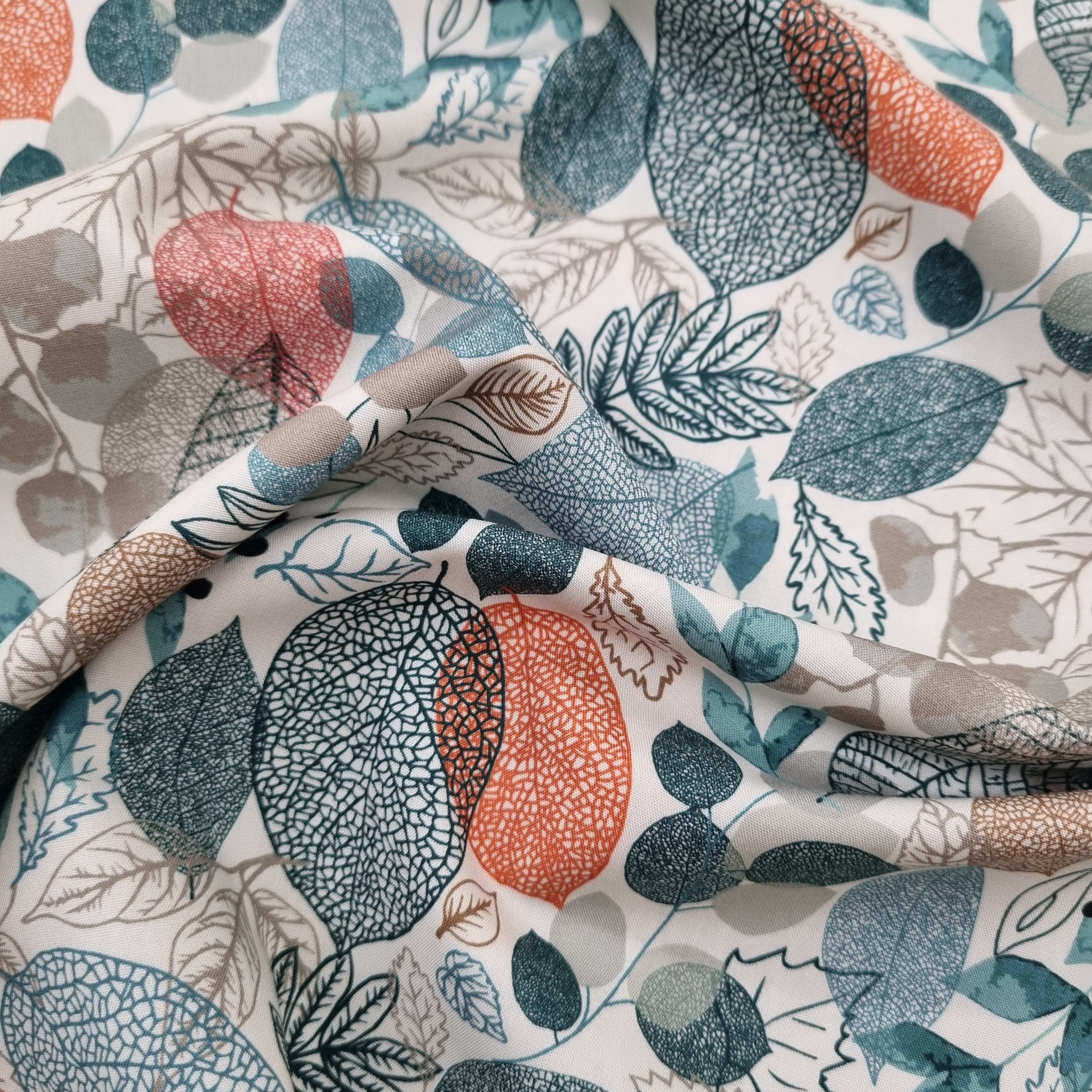 Blätterdruck Baumwollpopeline Webstoff Malu Stoffhaus Malu - Stoffhaus