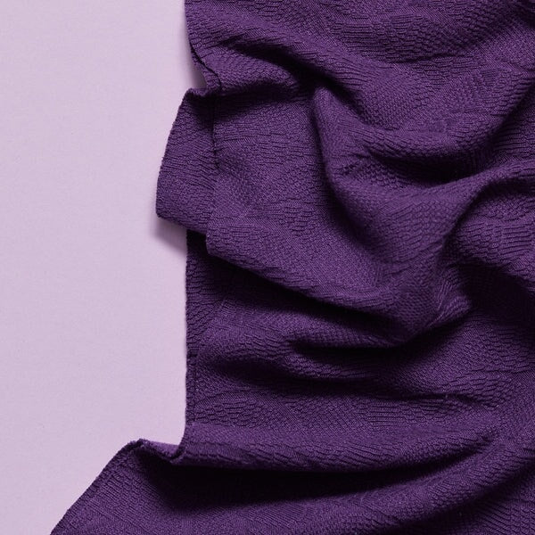 Blättermuster Jaquardstrick pflaume Feinstrick Malu Stoffhaus Malu - Stoffhaus