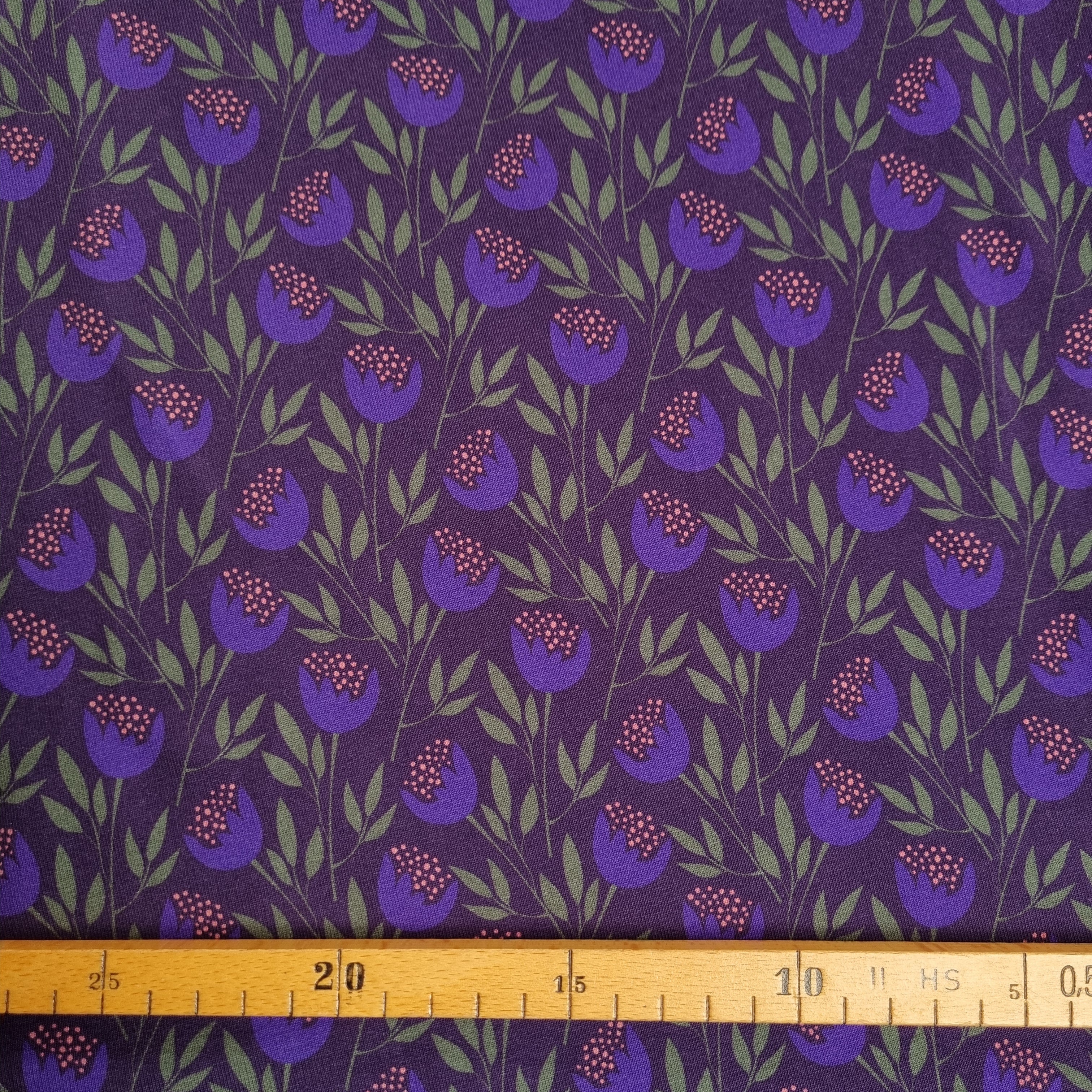 Blaubeerblüte French Terry French Terry, neu Malu Stoffhaus - Nähschule - Atelier Malu - Stoffhaus