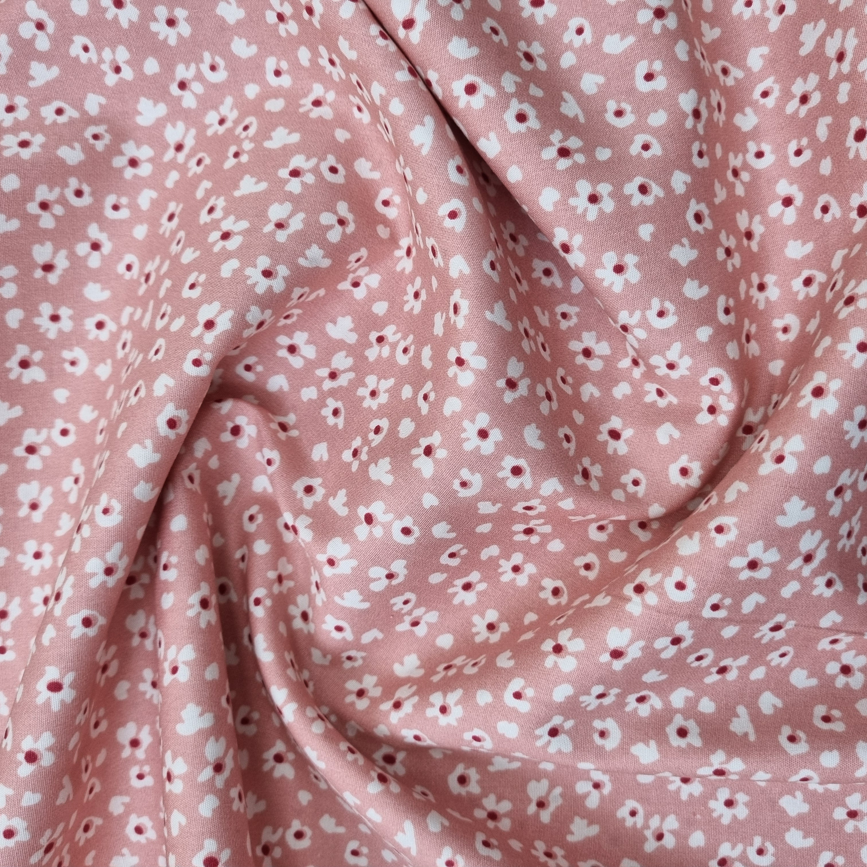 Blümchenpopeline rosé/ rot Webstoff Hemmers Itex Malu - Stoffhaus