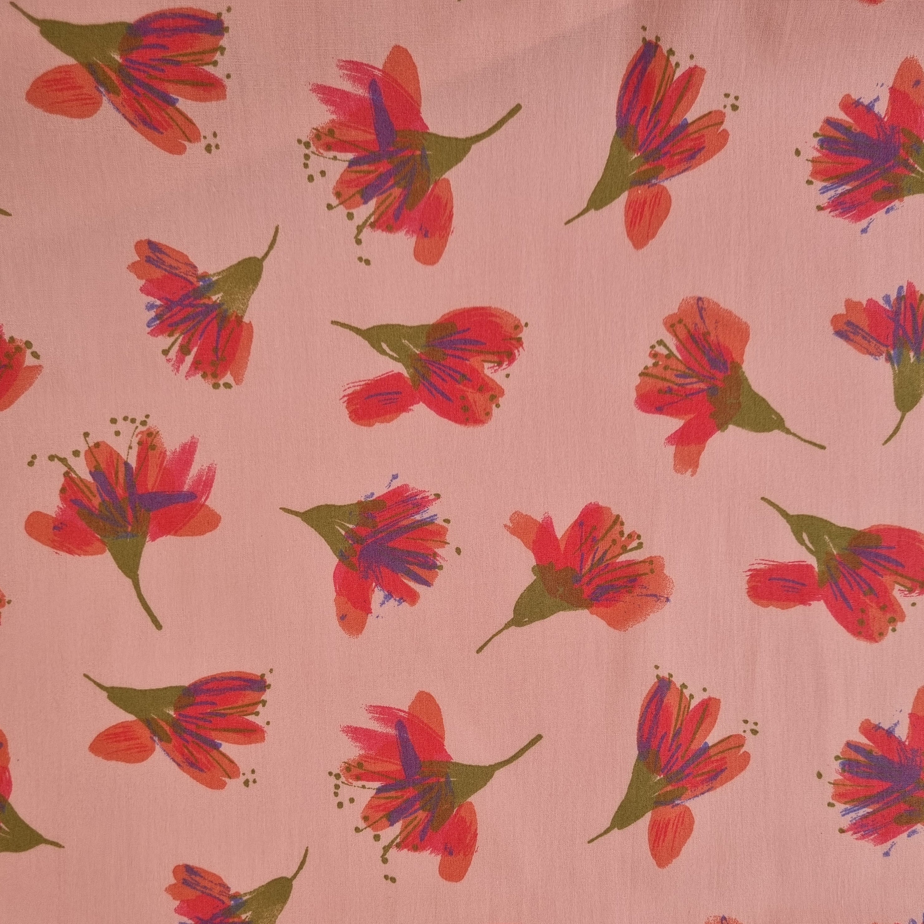 Blumendruck rosa/pink Webstoff Malu Stoffhaus Malu - Stoffhaus