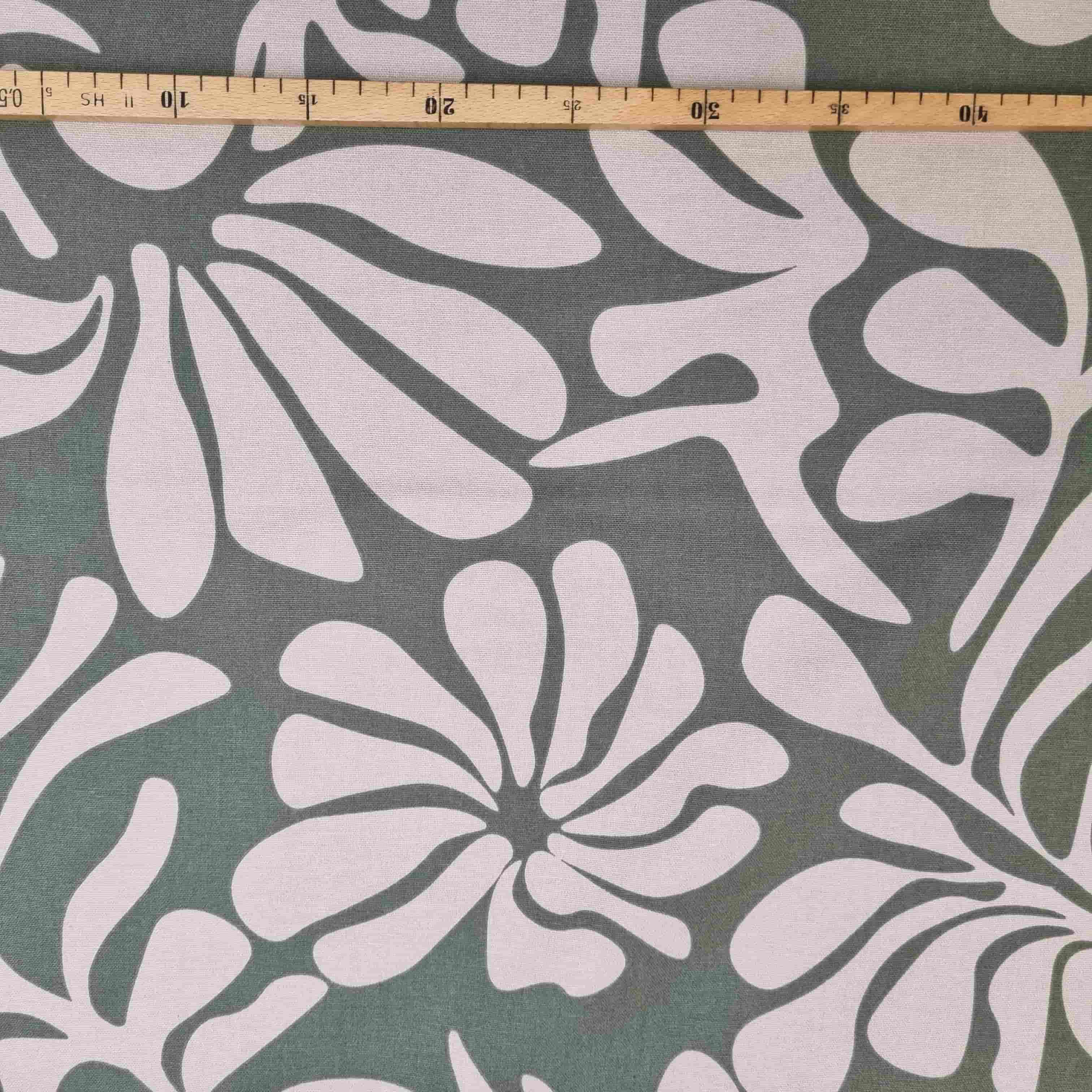 Canvas Vintage Leaves Canvas Malu Stoffhaus salbeigrün Malu - Stoffhaus