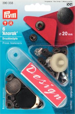 Druckknopf Anorak 20 mm altsilber Kurzware neu Prym Malu - Stoffhaus