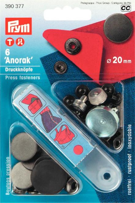 Druckknopf Anorak glatt 20 mm Kurzware neu Prym Malu - Stoffhaus