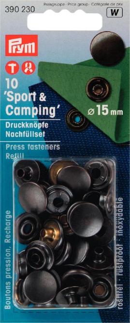 Druckknopf Sport&Camping 15 mm brüniert Nachfüllpackung Kurzware neu Prym Malu - Stoffhaus