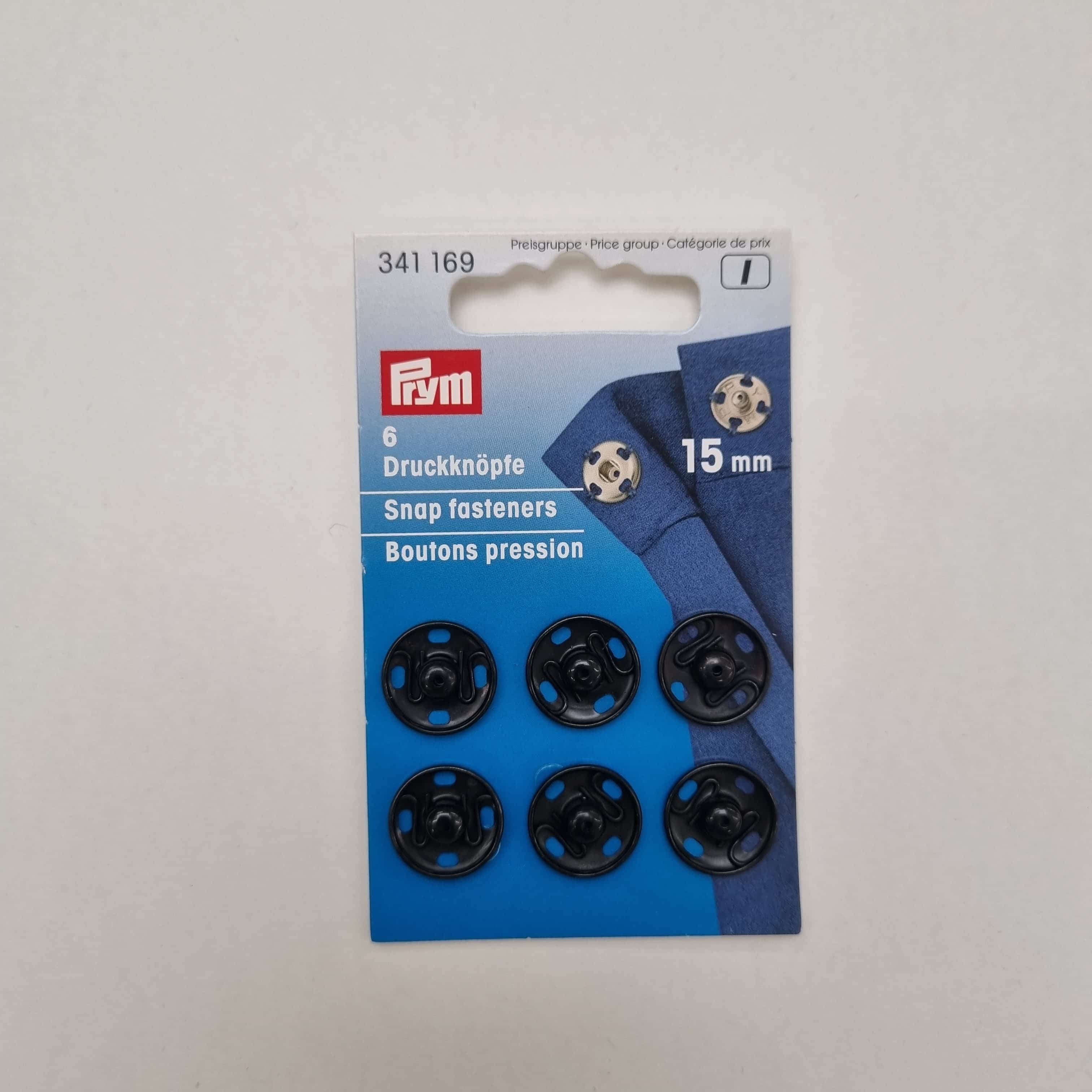 Druckknöpfe schwarz zum Annähen verschiedene Größen Kurzware neu Prym 15mm Malu - Stoffhaus