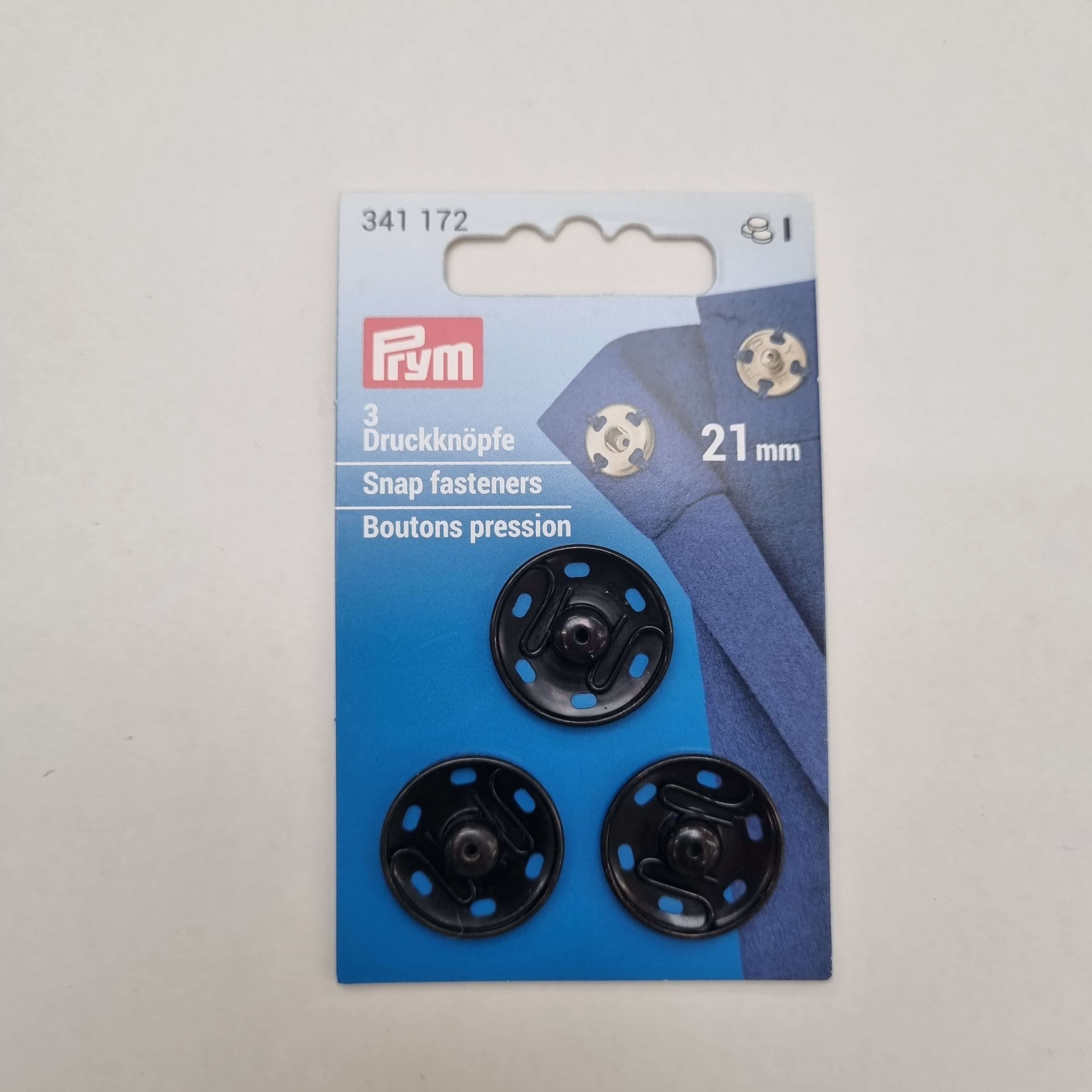 Druckknöpfe schwarz zum Annähen verschiedene Größen Kurzware neu Prym 21mm Malu - Stoffhaus