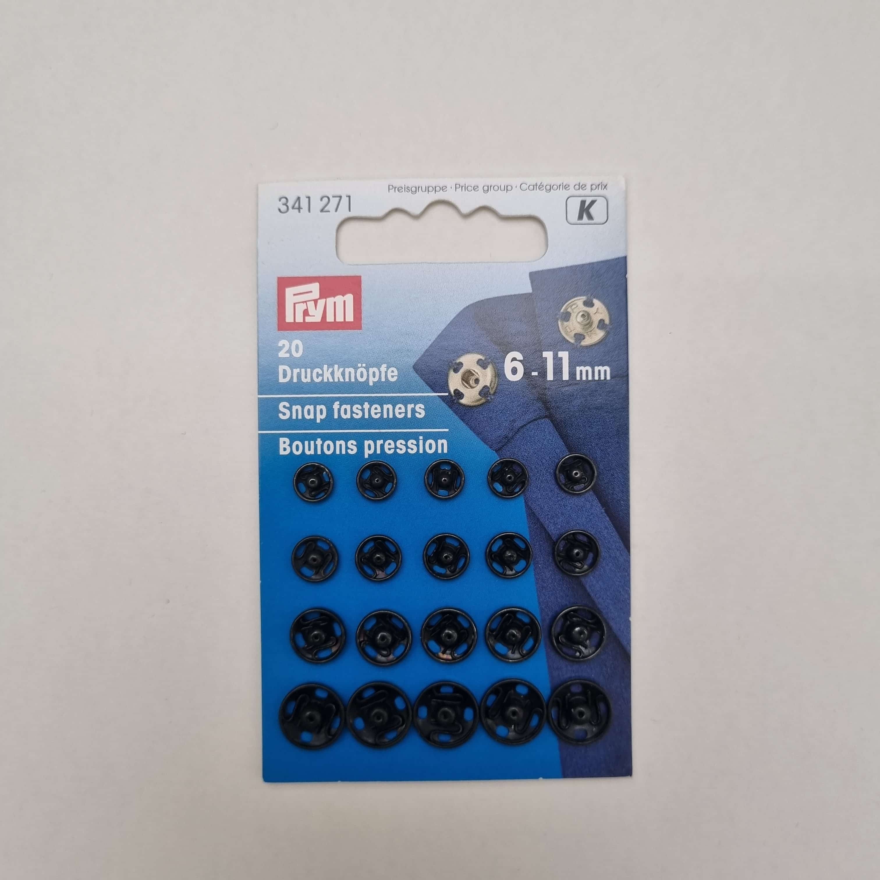 Druckknöpfe schwarz zum Annähen verschiedene Größen Kurzware neu Prym 6-11m Malu - Stoffhaus