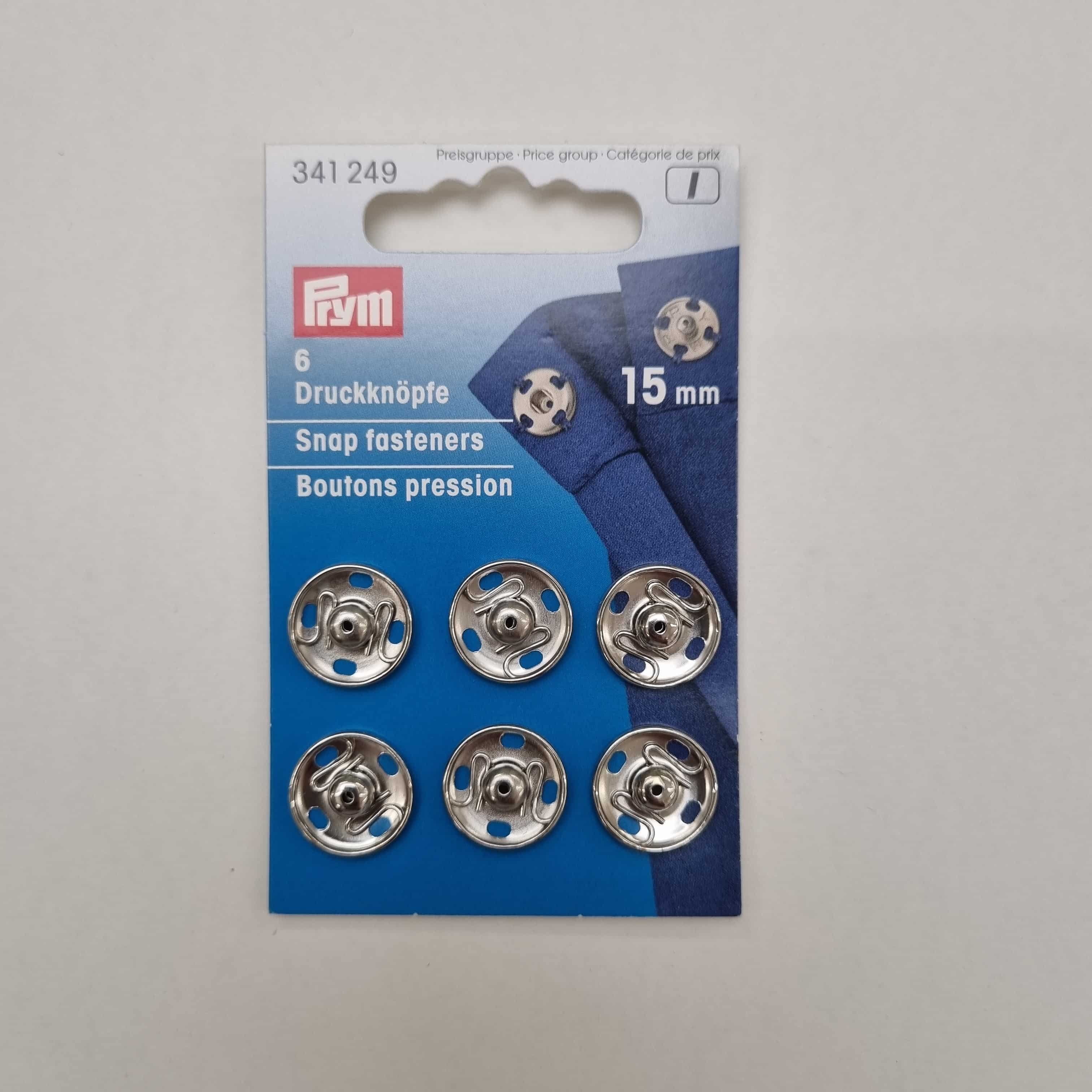 Druckknöpfe silber zum Annähen verschiedene Größen Kurzware neu Prym 15mm Malu - Stoffhaus
