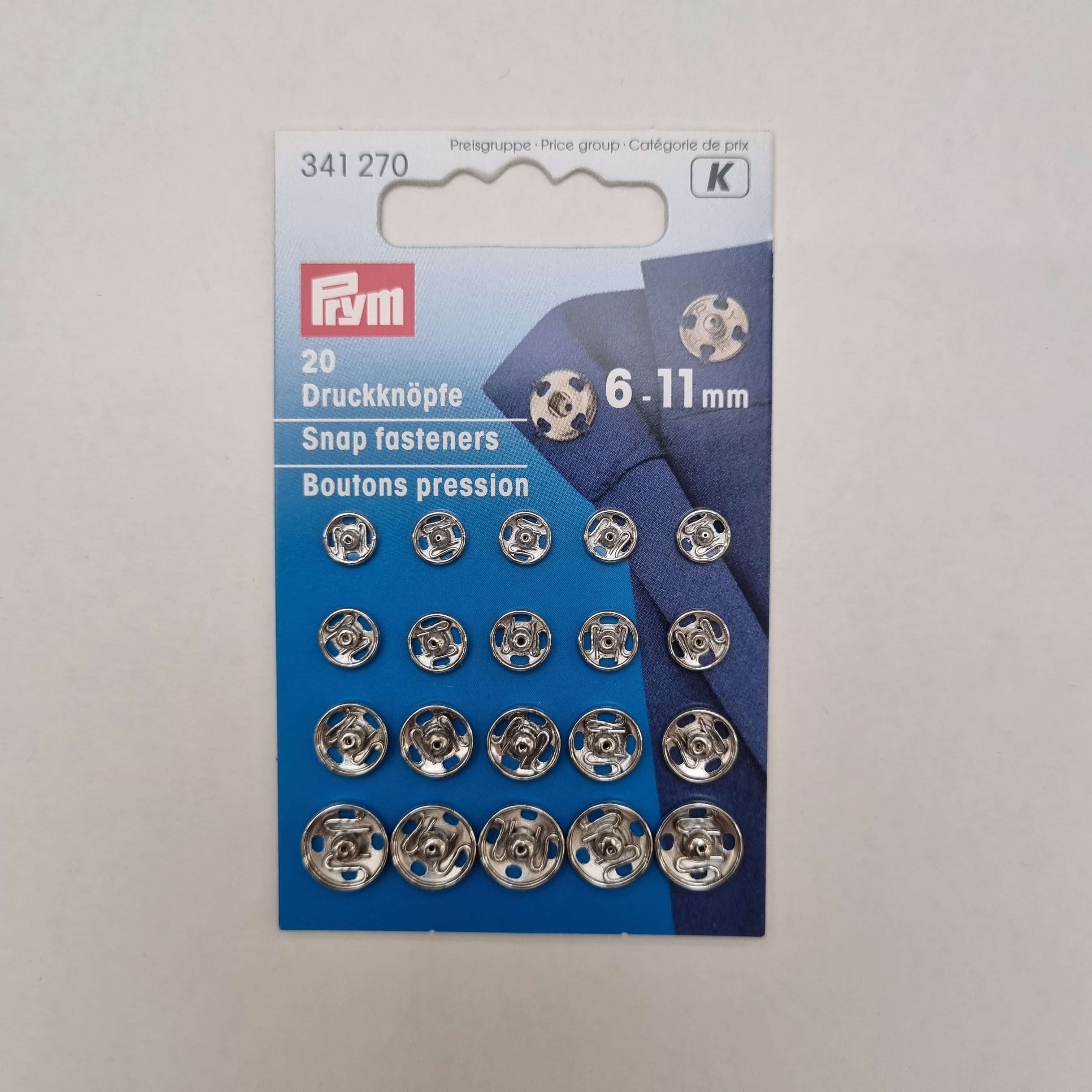 Druckknöpfe silber zum Annähen verschiedene Größen Kurzware neu Prym 6-11mm Malu - Stoffhaus