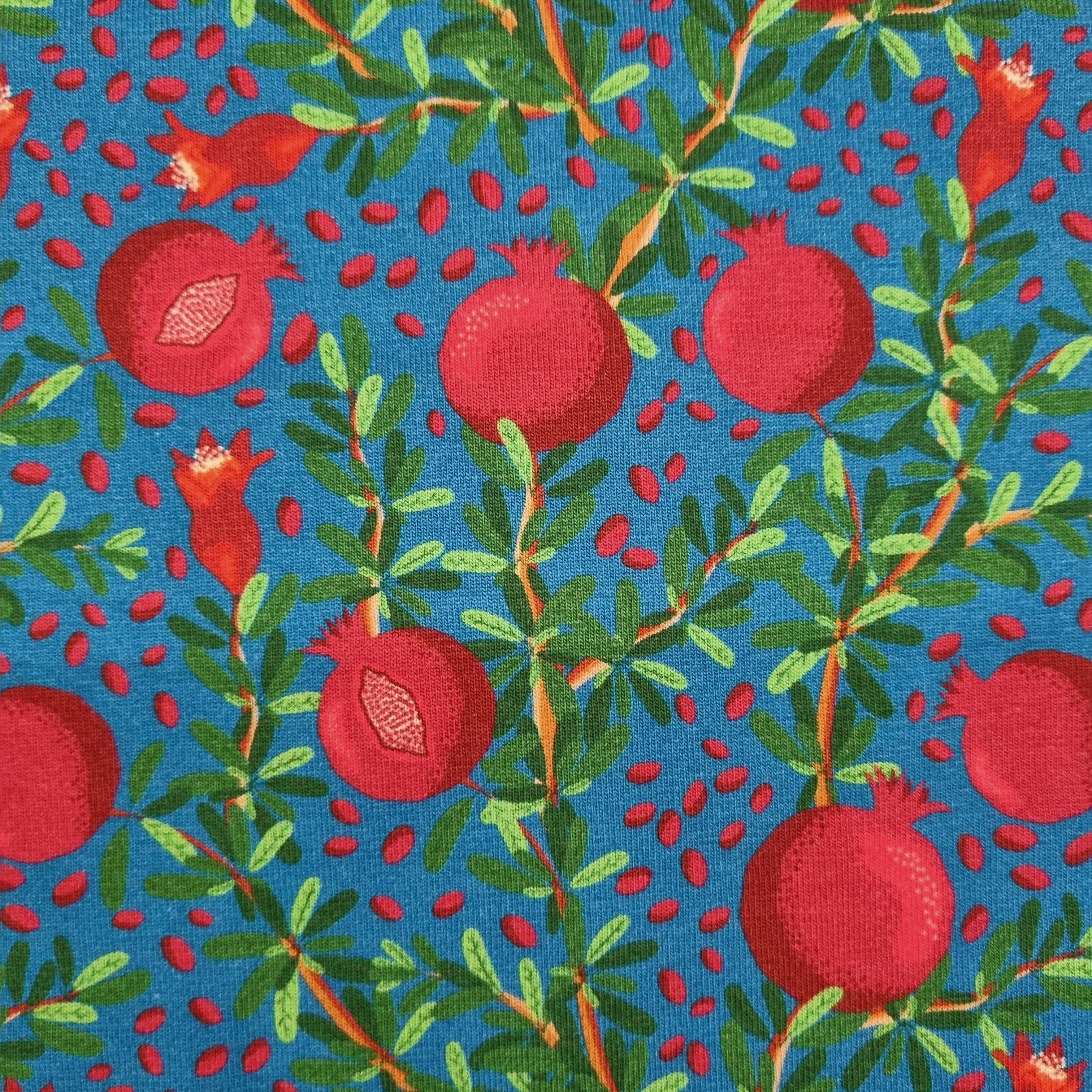 Eigenproduktion Granatapfel Biobaumwolljersey Eigenproduktion, neu Malu Stoffhaus - Nähschule - Atelier Malu - Stoffhaus