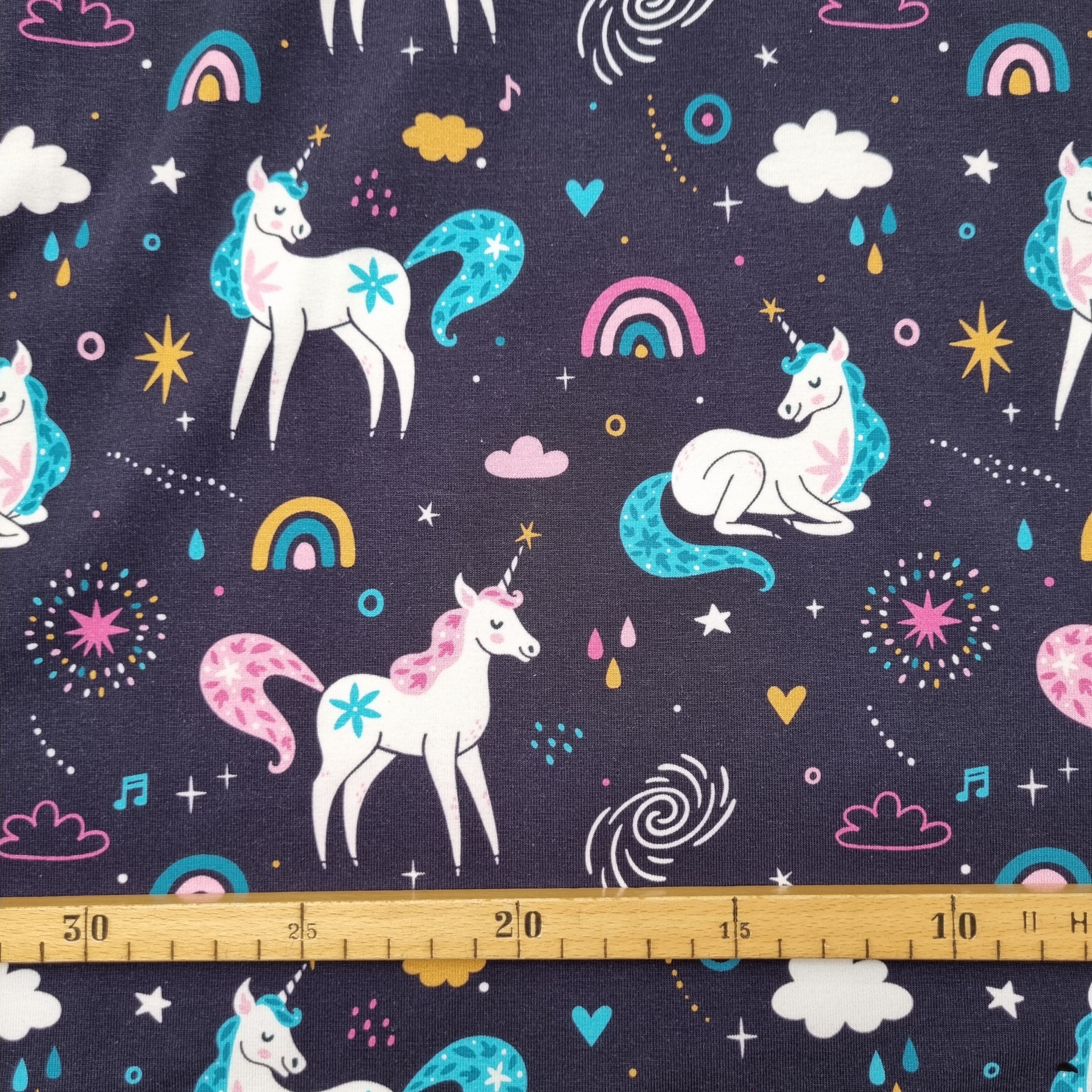 Einhorndruck auf Baumwolljersey jersey, neu Swafing Malu - Stoffhaus