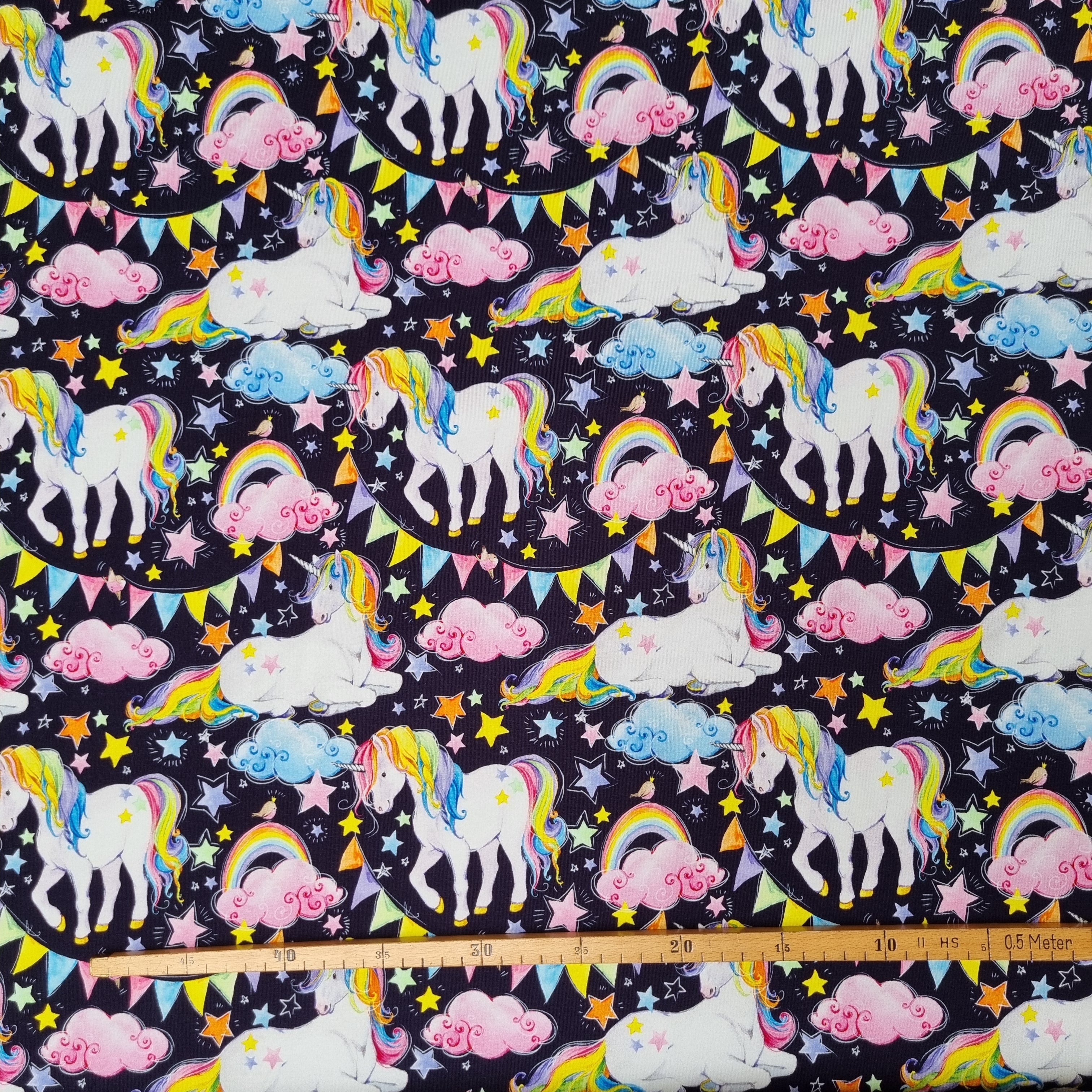 Einhörner auf Baumwolljersey jersey, neu Malu Stoffhaus Malu - Stoffhaus