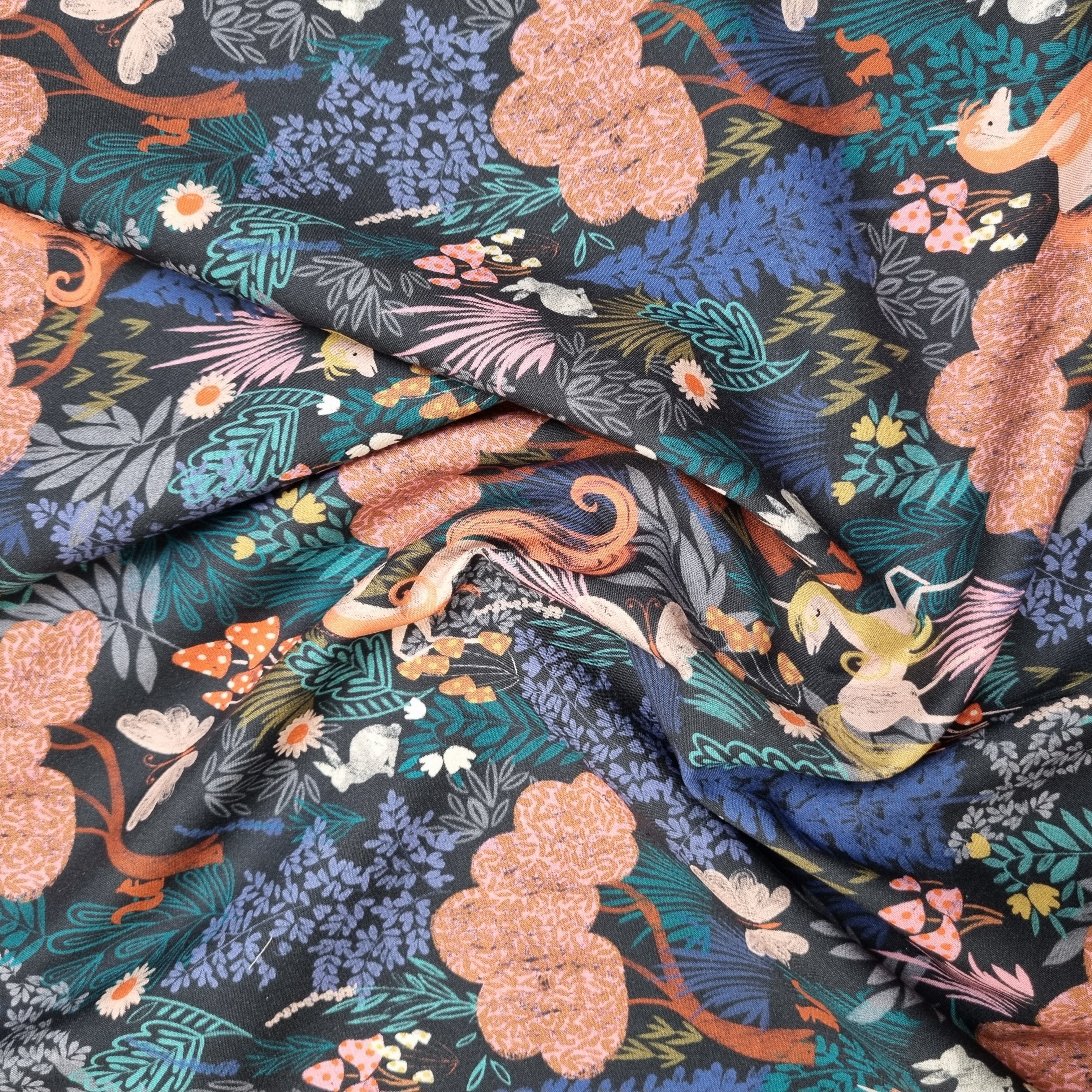 Einhörner im Märchenwald Webstoff, neu Malu Stoffhaus - Nähschule - Atelier Malu - Stoffhaus