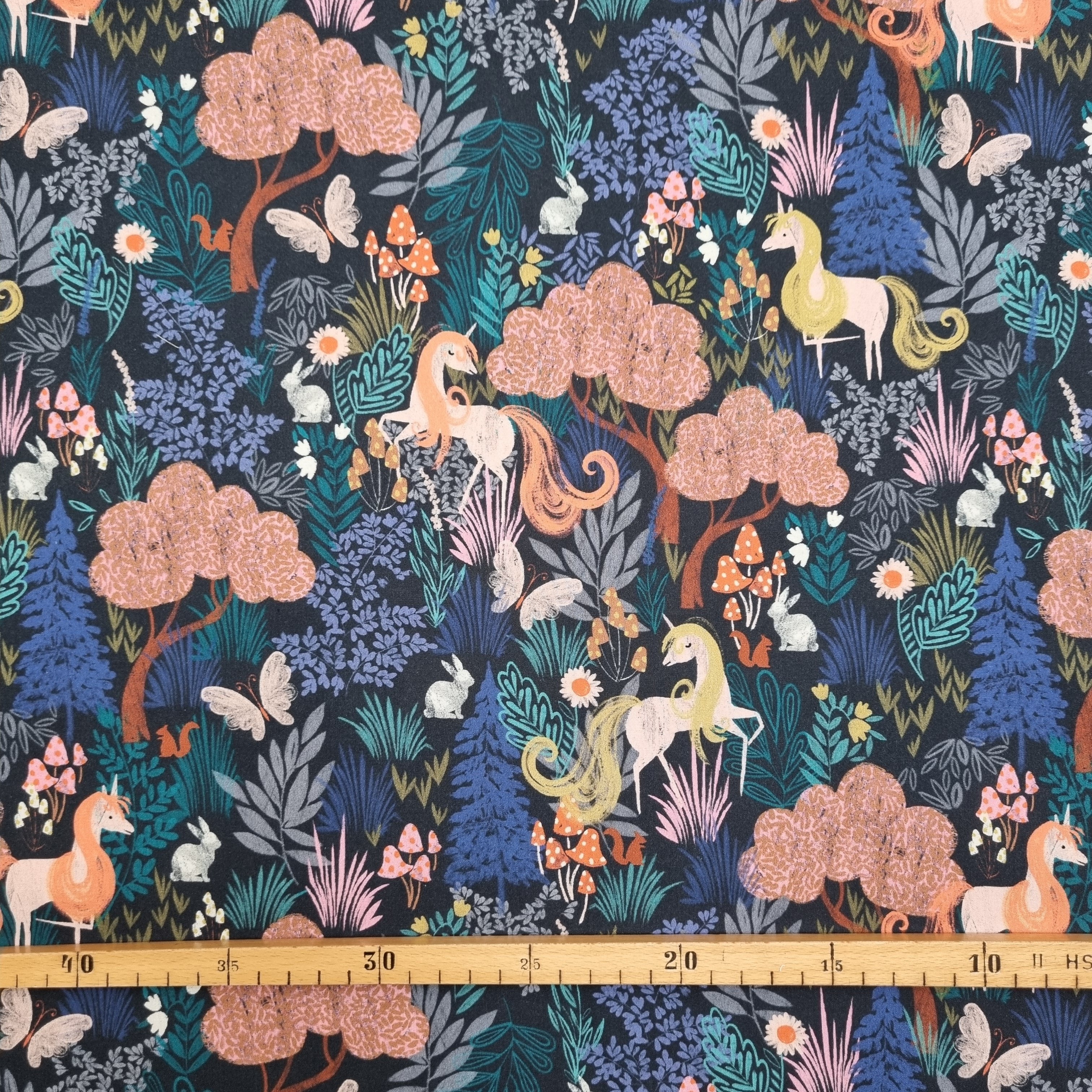 Einhörner im Märchenwald Webstoff, neu Malu Stoffhaus - Nähschule - Atelier Malu - Stoffhaus