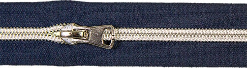 Endlosreißverschluß div Farben/silber Endlosreißverschluß Veno navy/silber Malu - Stoffhaus