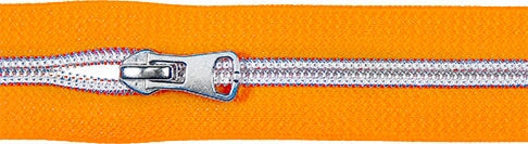 Endlosreißverschluß div Farben/silber Endlosreißverschluß Veno neonorange/silber Malu - Stoffhaus