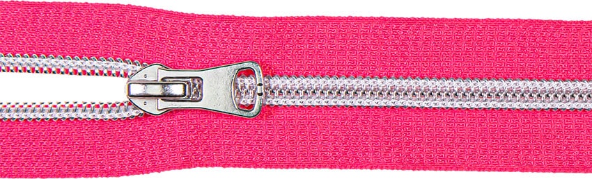 Endlosreißverschluß div Farben/silber Endlosreißverschluß Veno pink/silber 786 Malu - Stoffhaus