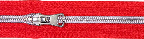 Endlosreißverschluß div Farben/silber Endlosreißverschluß Veno rot/silber Malu - Stoffhaus