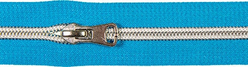 Endlosreißverschluß div Farben/silber Endlosreißverschluß Veno türkis/silber Malu - Stoffhaus