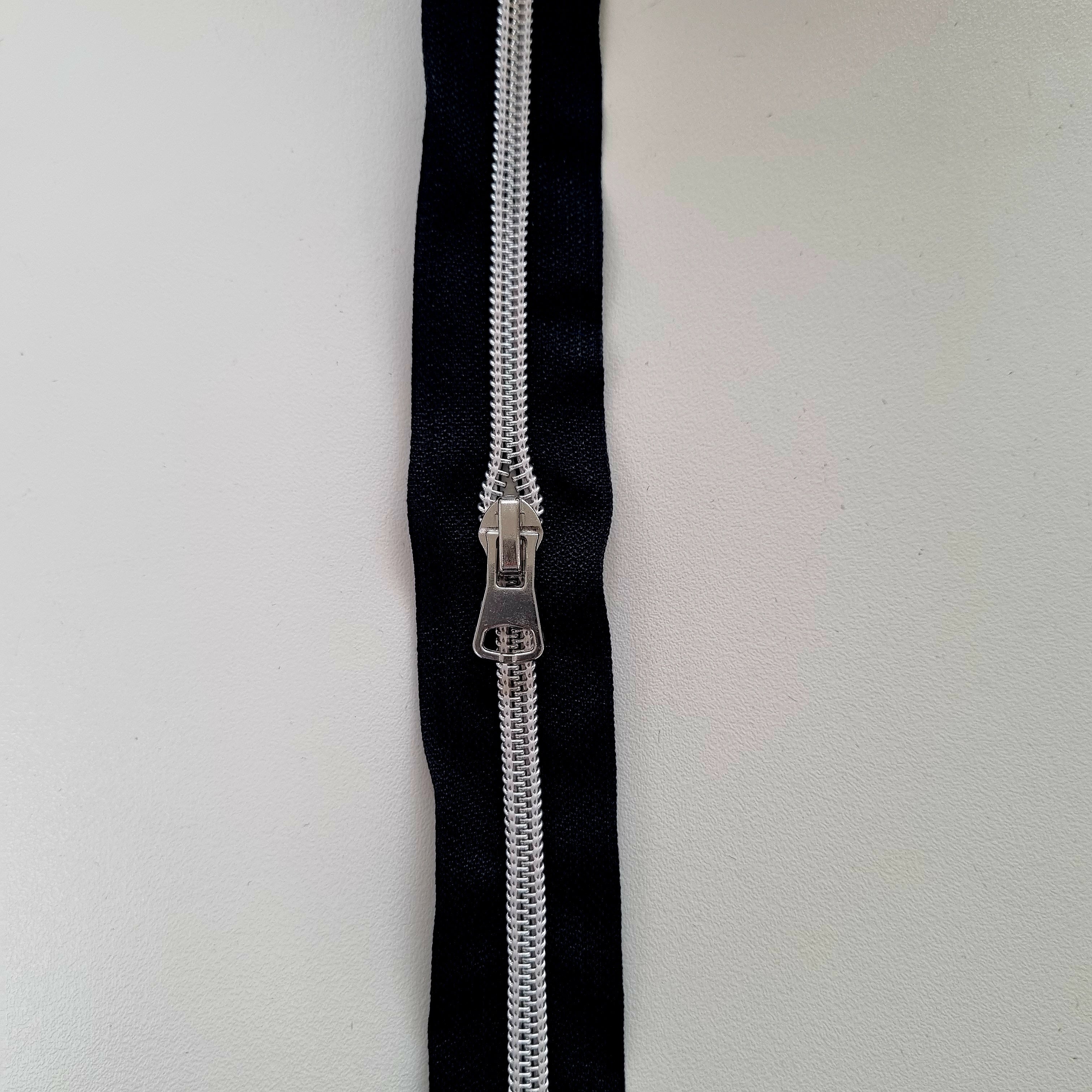 Endlosreißverschluß schwarz div. Farben Endlosreißverschluß Veno silber Malu - Stoffhaus