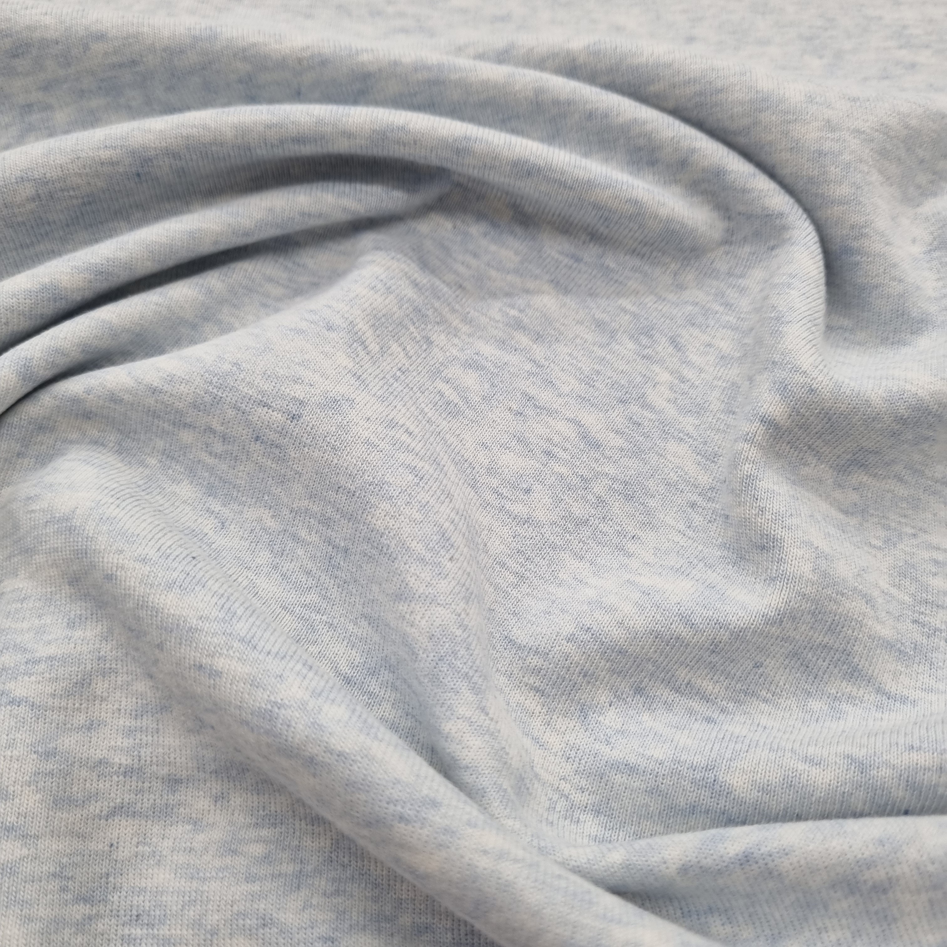 Feinrippjersey uni melange hellblau Webstoff Westfalenstoffe Malu - Stoffhaus