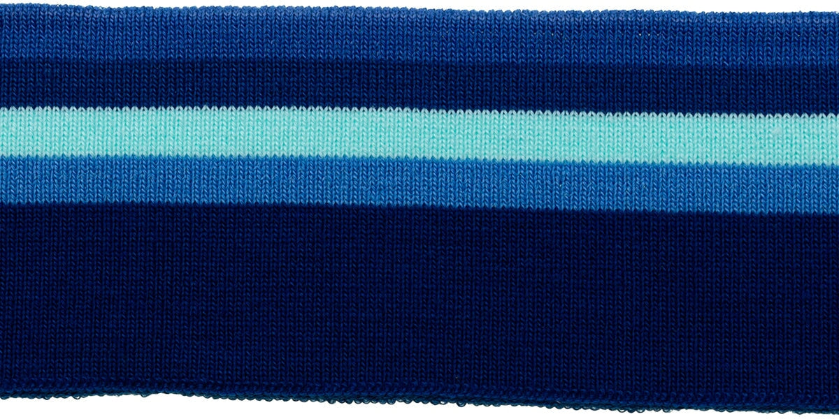 Fertigbündchen mit Streifen blau Bündchen Fertigbündchen, cuffs Malu Stoffhaus Malu - Stoffhaus
