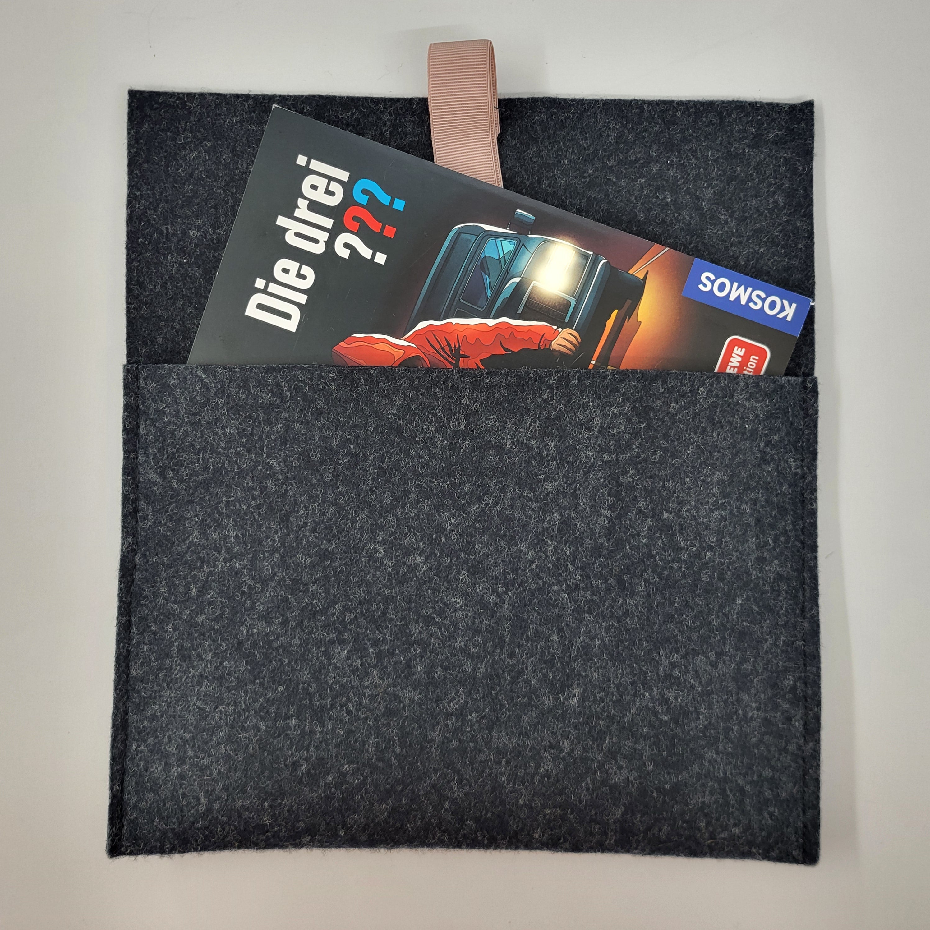 Filzmäppchen antrazith Malu Stoffhaus - Nähschule - Atelier Malu - Stoffhaus