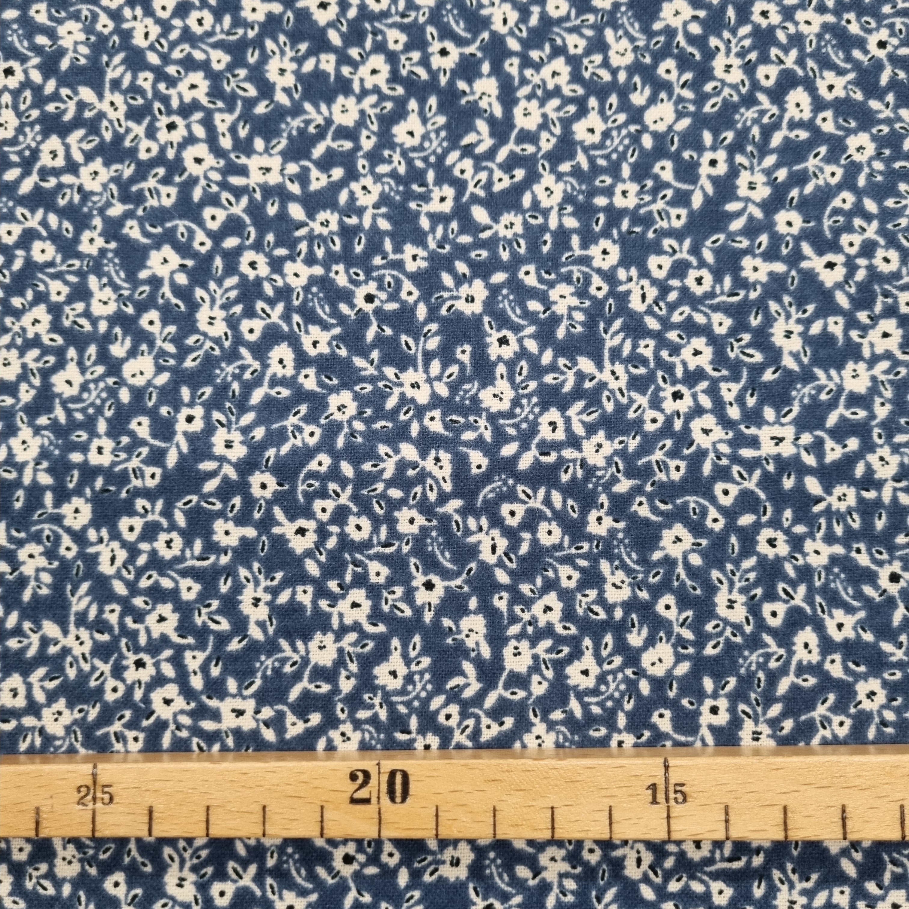 Flanell mille fleur blau Viskosewebstoff, neu Malu Stoffhaus Malu - Stoffhaus