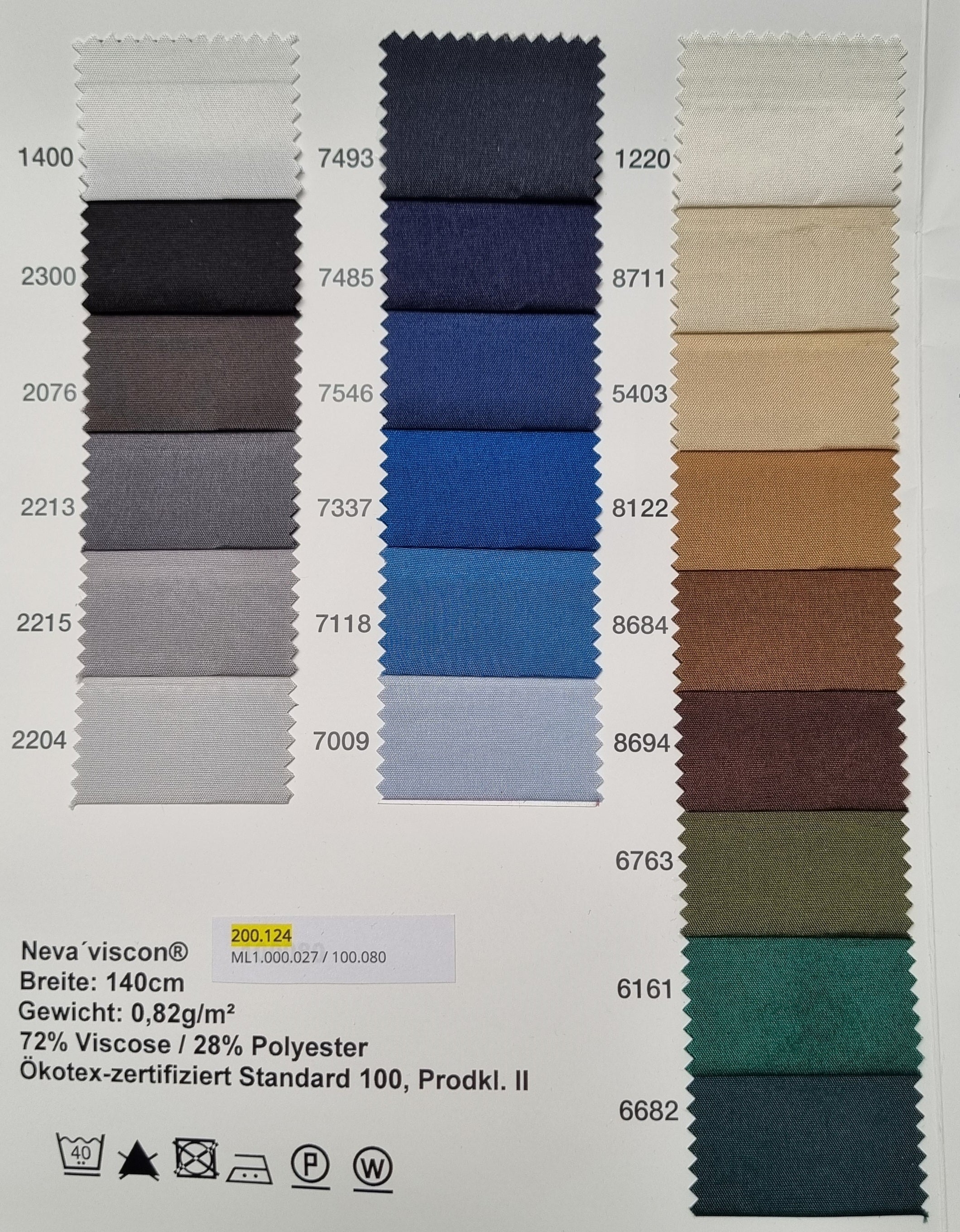 Futterstoff Neva Viscon viele Farben Viskosewebstoff, neu Hemmers Itex Malu - Stoffhaus