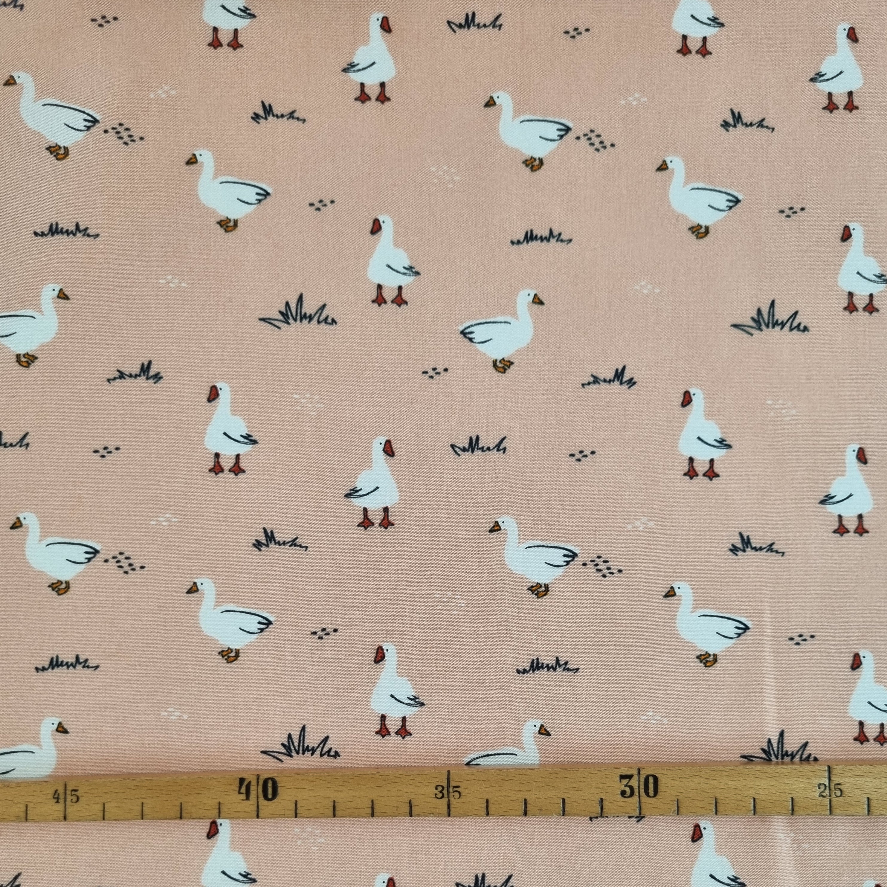 Gänse im Gras Webstoff Malu Stoffhaus Malu - Stoffhaus