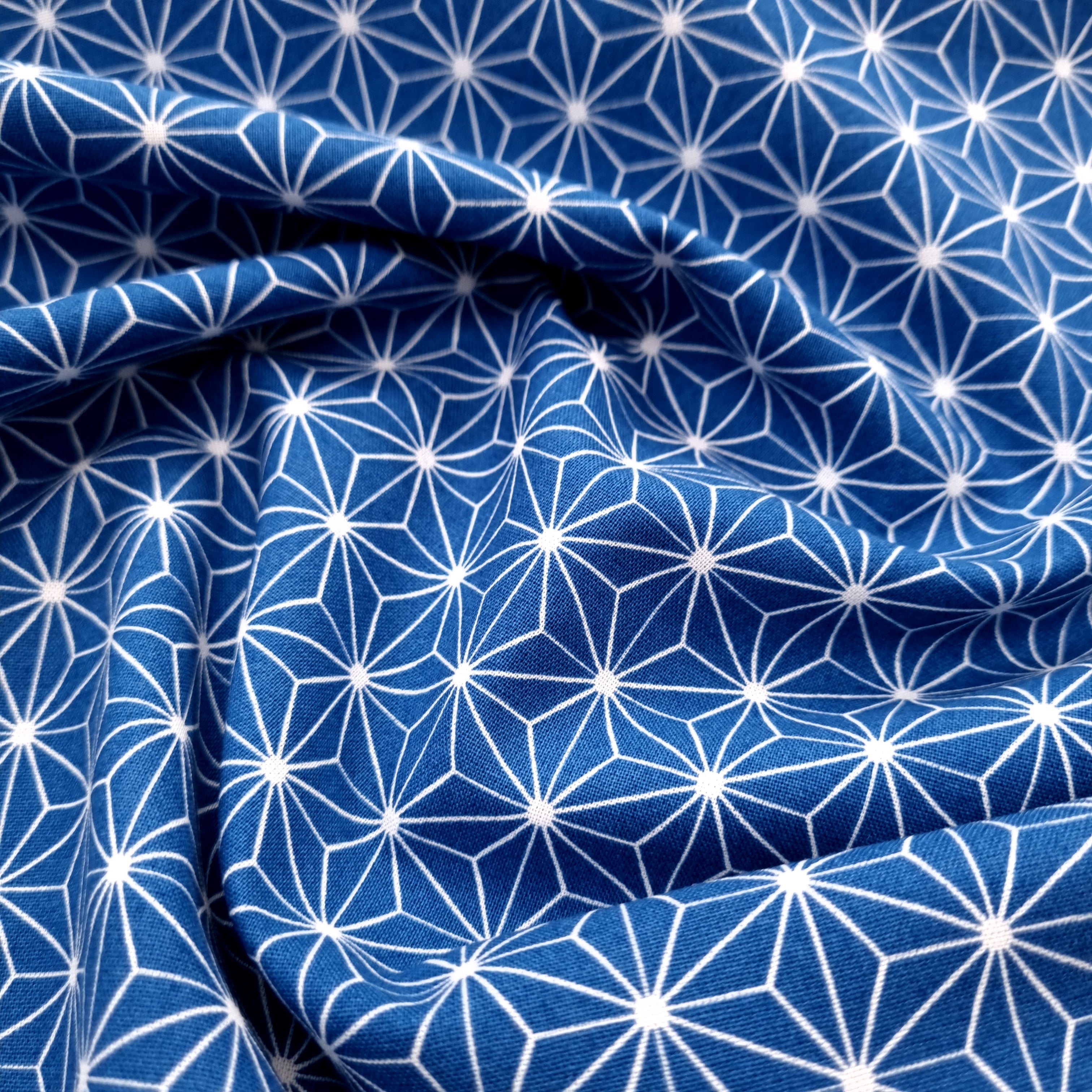 geometrisches Muster blau/weiß Kopenhagen Westfalenstoffe Webstoff Westfalenstoffe Malu - Stoffhaus