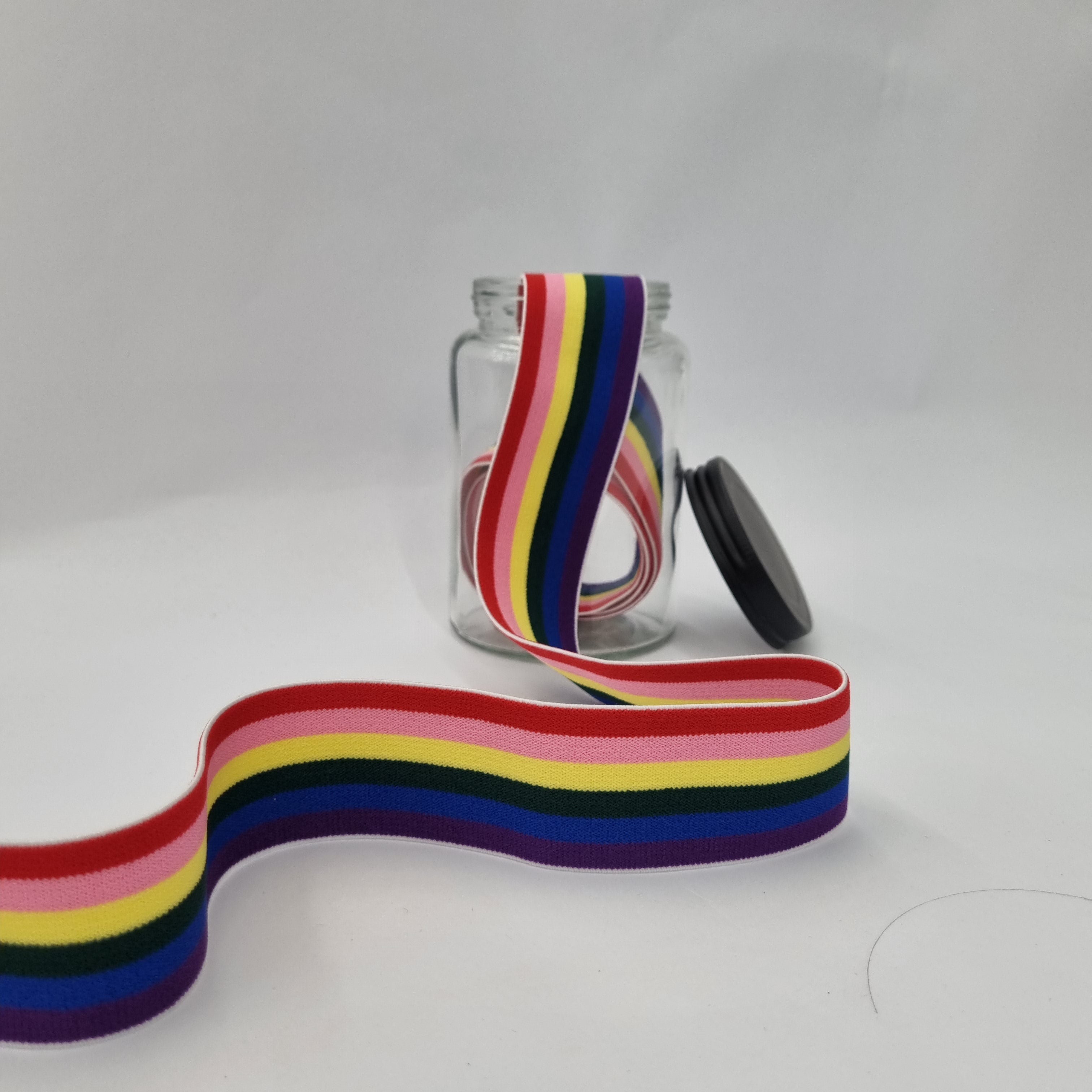 gestreiftes Gummiband Regenbogen 40mm Band elastisch Malu Stoffhaus Malu - Stoffhaus