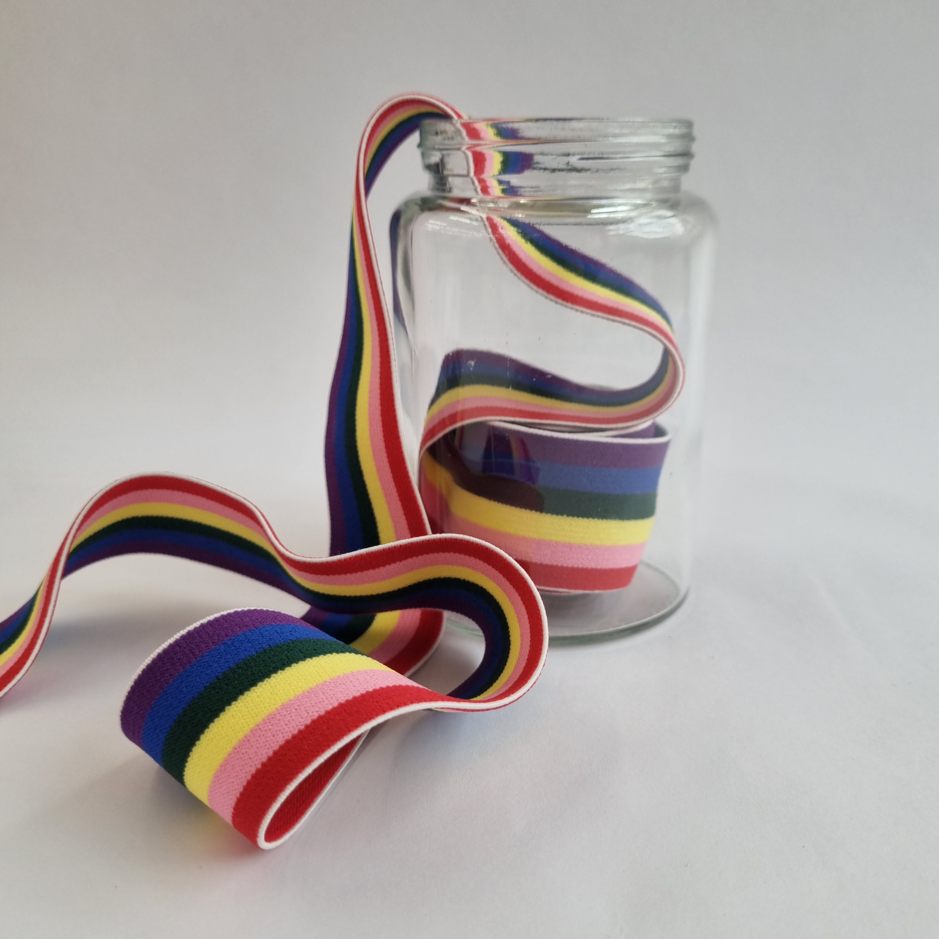 gestreiftes Gummiband Regenbogen 40mm Band elastisch Malu Stoffhaus Malu - Stoffhaus