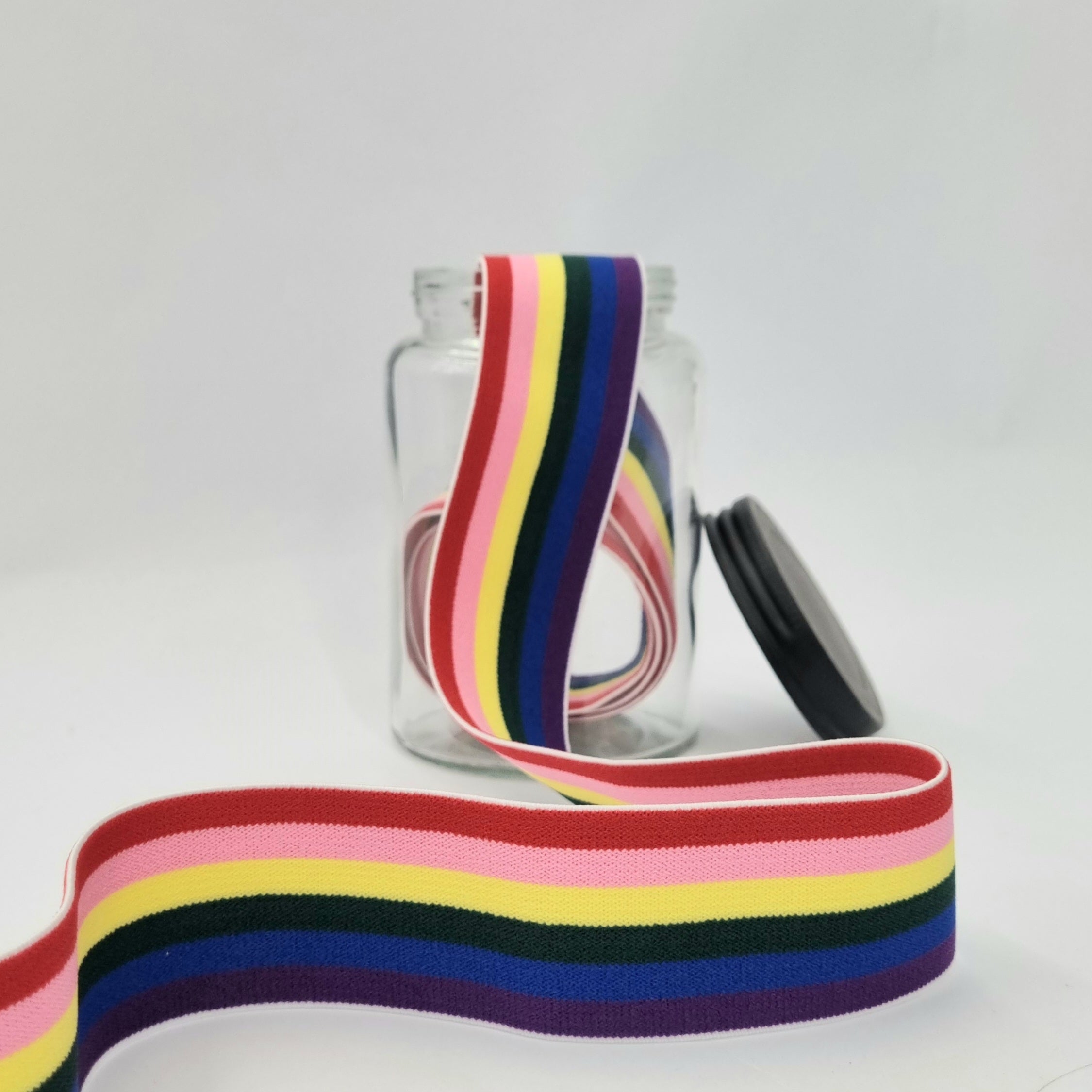 gestreiftes Gummiband Regenbogen 40mm Band elastisch Malu Stoffhaus Malu - Stoffhaus
