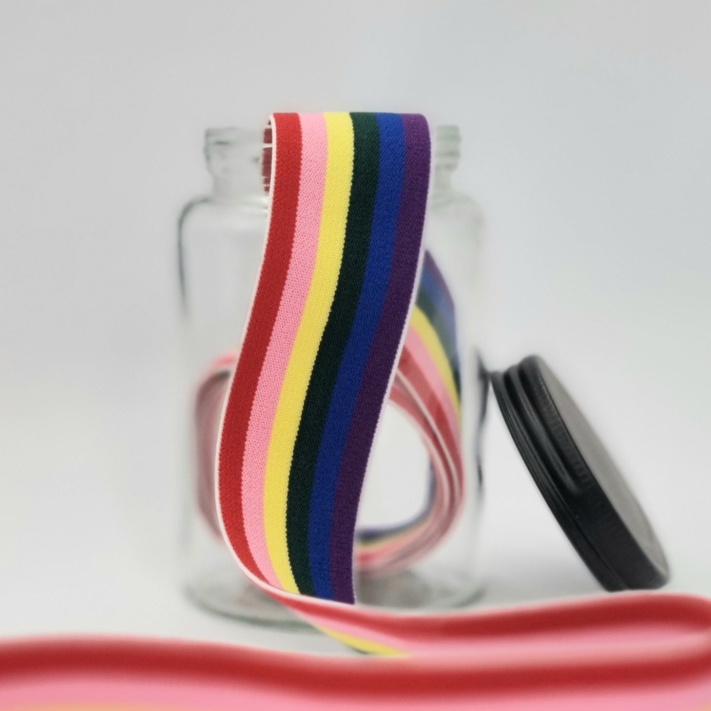 gestreiftes Gummiband Regenbogen 40mm Band elastisch Malu Stoffhaus Malu - Stoffhaus