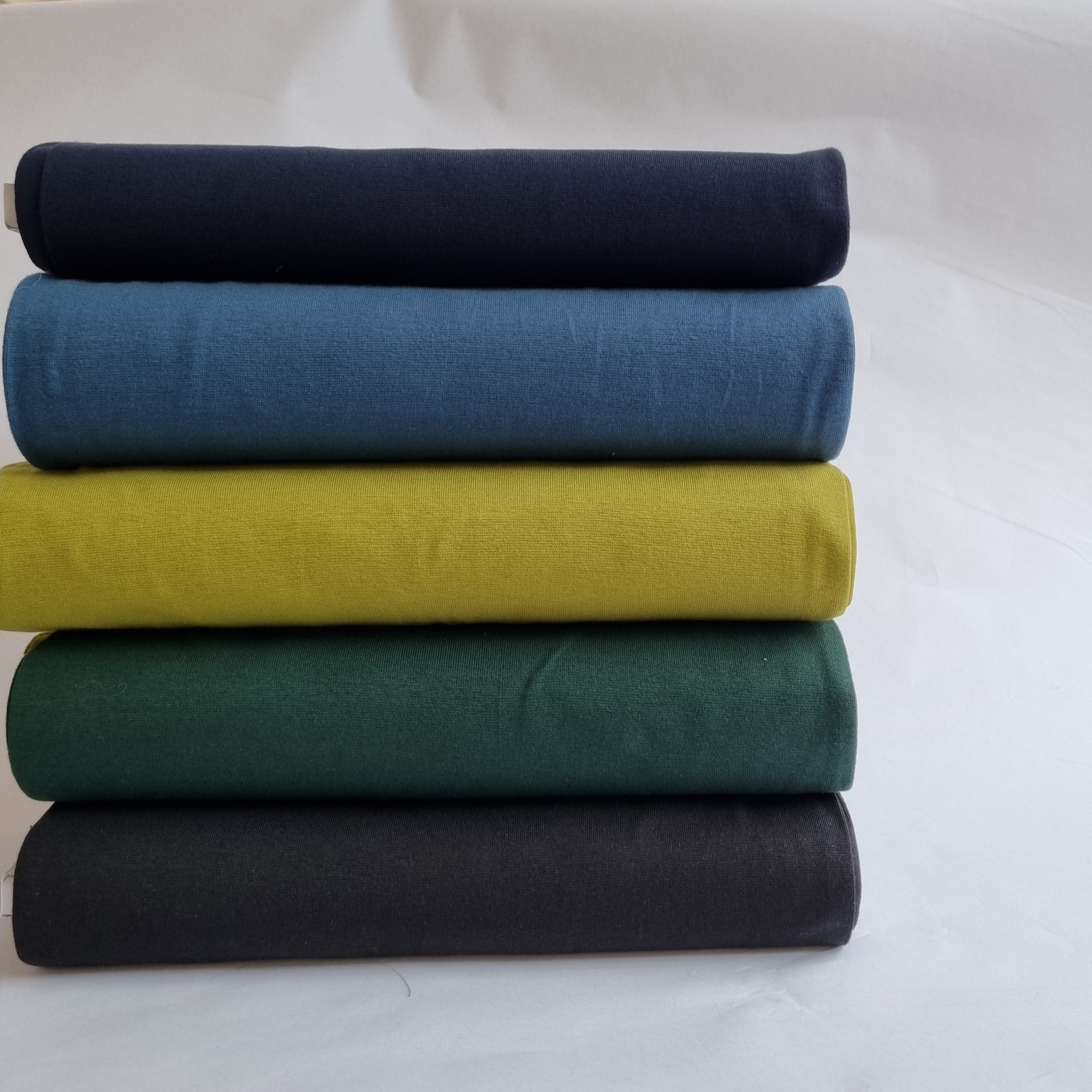 glattes Bündchen uni viele Farben Jersey Malu Stoffhaus moosgrün Glünz Malu - Stoffhaus