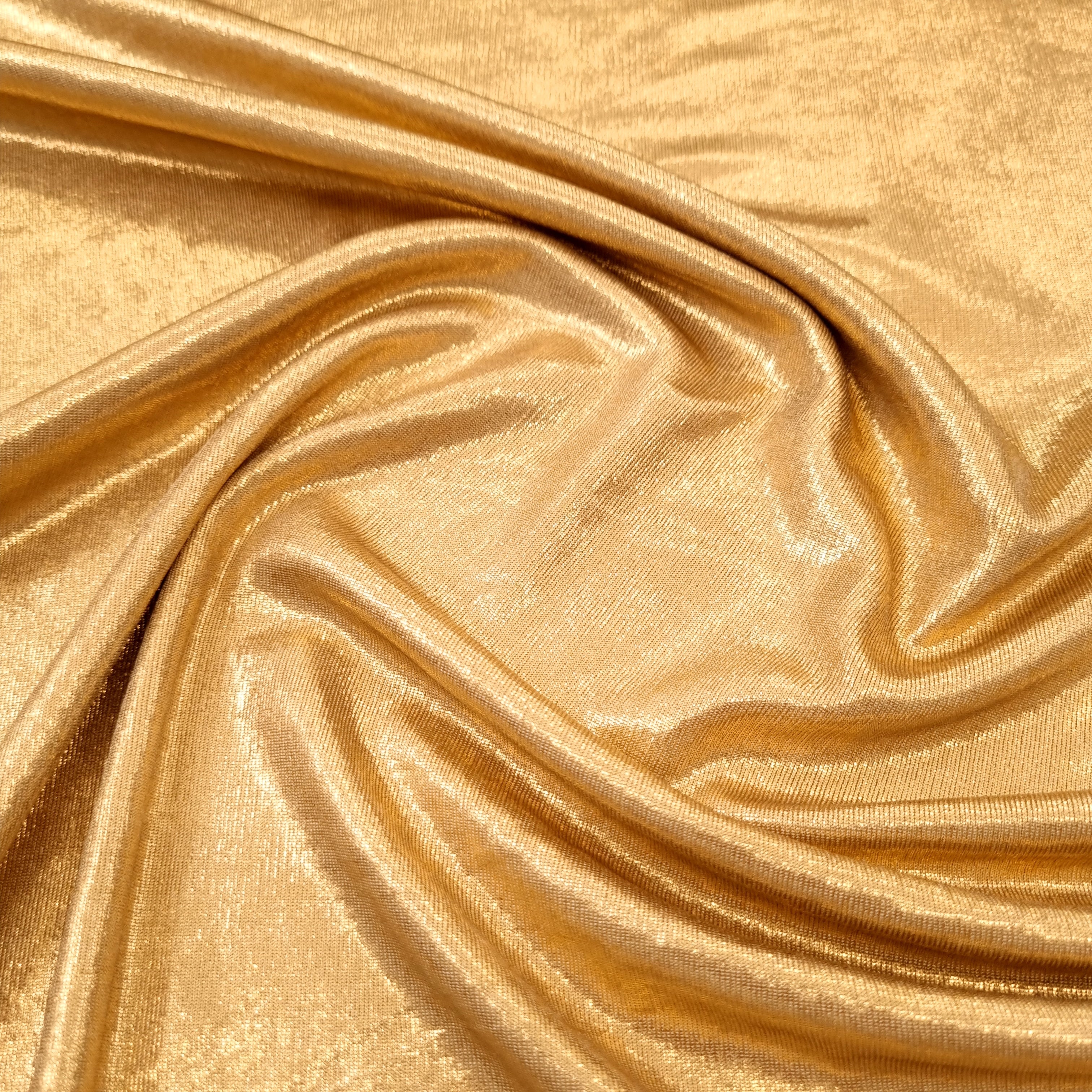 goldglänzender Feinstrick jersey, neu Hemmers Itex Malu - Stoffhaus