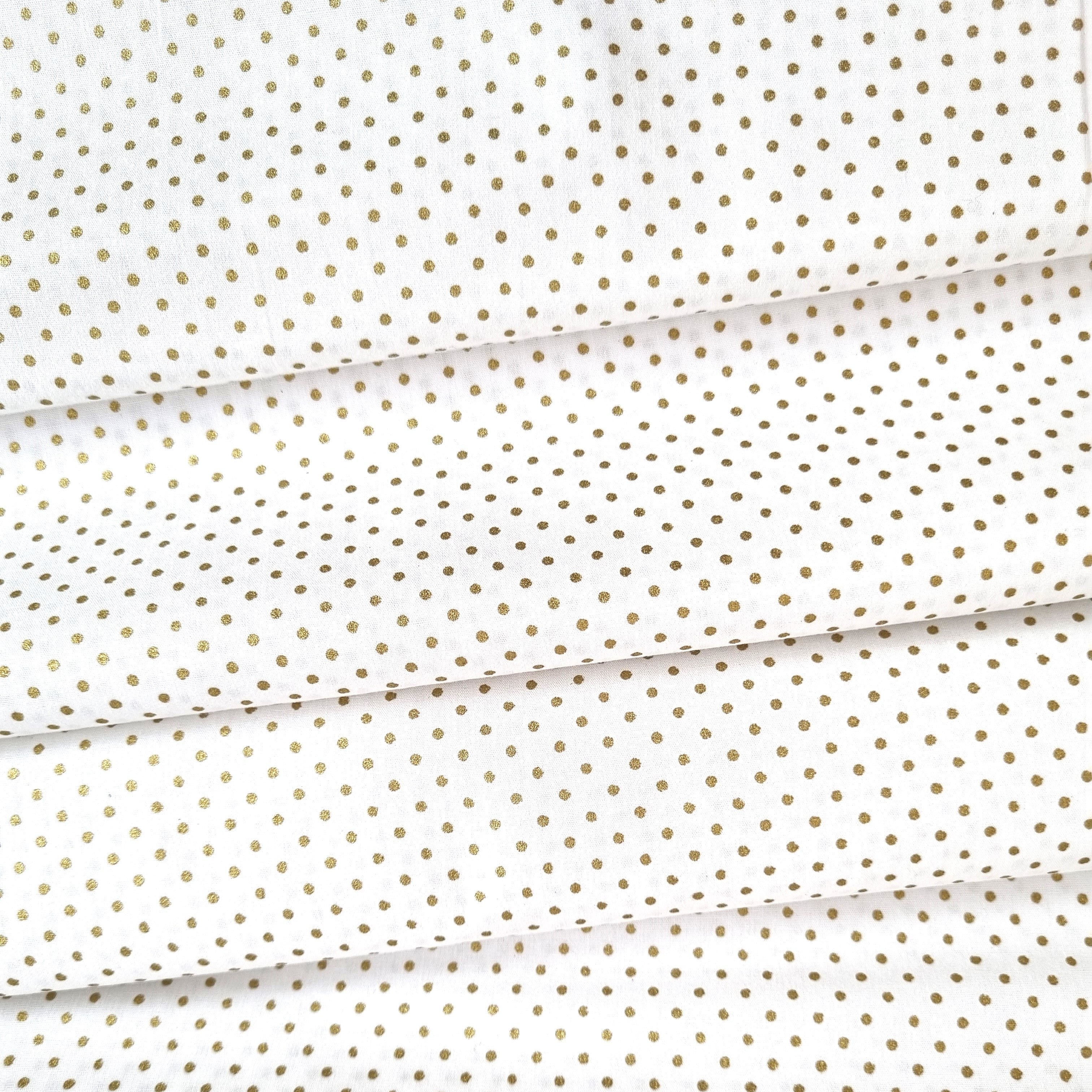 Goldpünktchen auf Baumwolle Webstoff Malu Stoffhaus - Nähschule - Atelier Malu - Stoffhaus