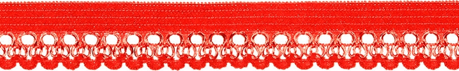 Häkelabschlußlitze (Gummi) Band elastisch Veno rot 722 Malu - Stoffhaus