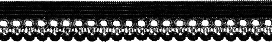 Häkelabschlußlitze (Gummi) Band elastisch Veno schwarz 000 Malu - Stoffhaus